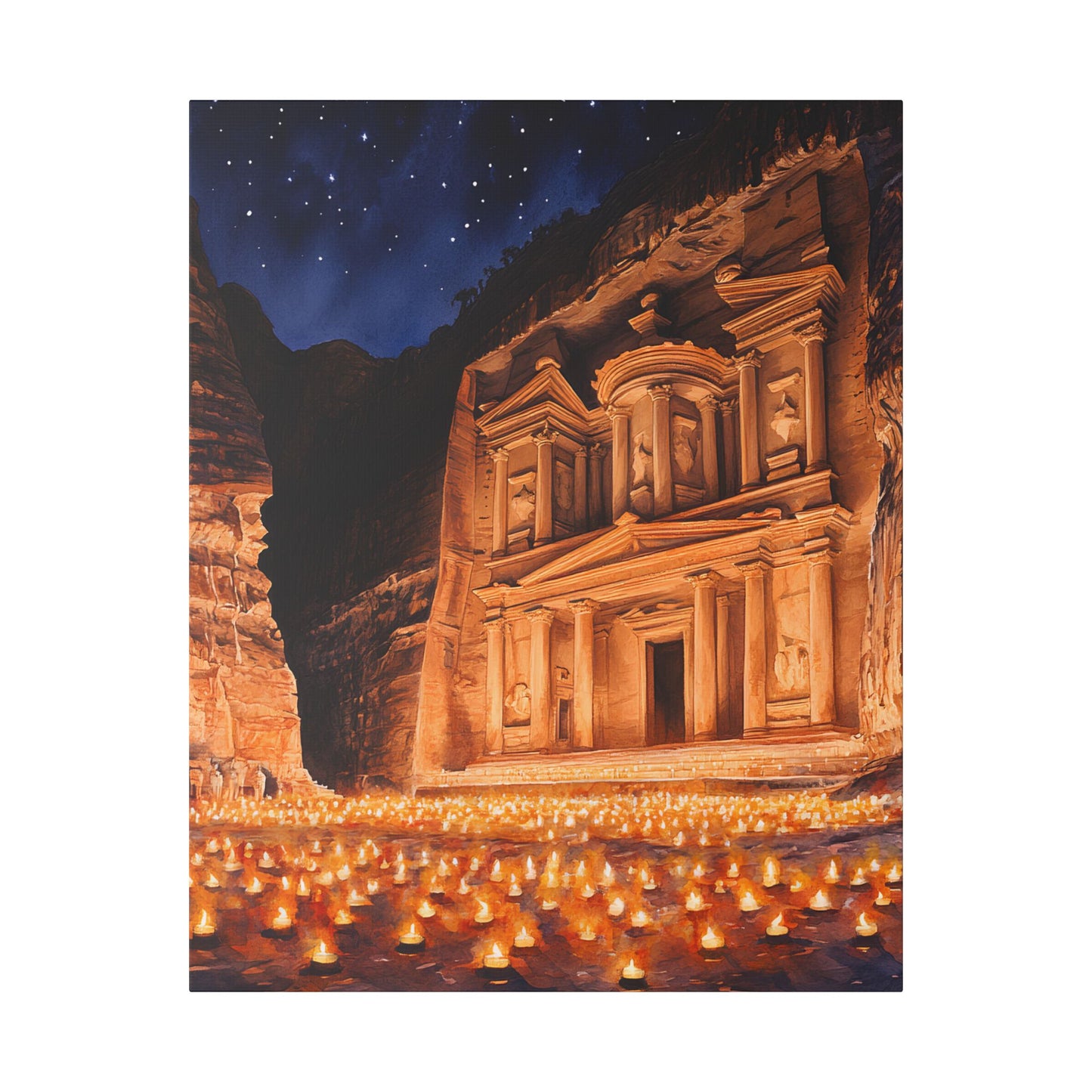 Petra by Night Canvas