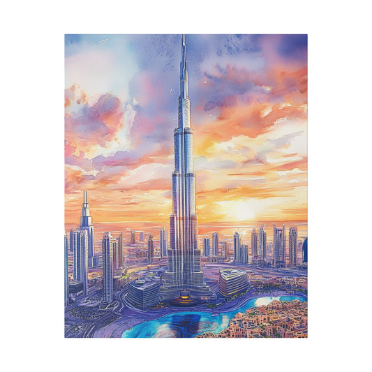 Burj Khalifa at Sunset Canvas