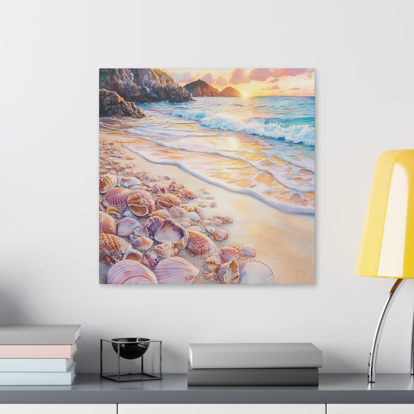 St Barth Shell Beach at Sunset Canvas