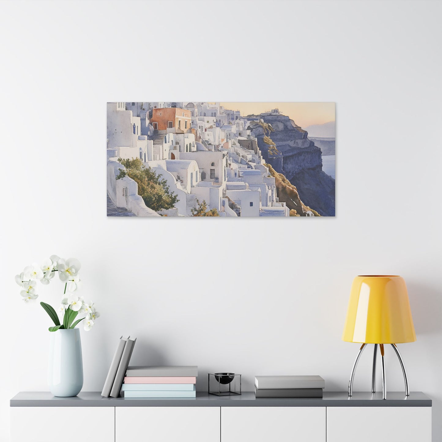 Fira Cliffside at Dawn Canvas