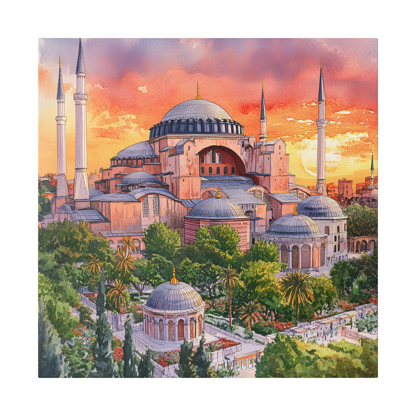 Hagia Sophia at Sunset Canvas