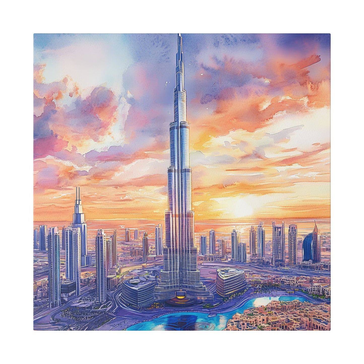 Burj Khalifa at Sunset Canvas