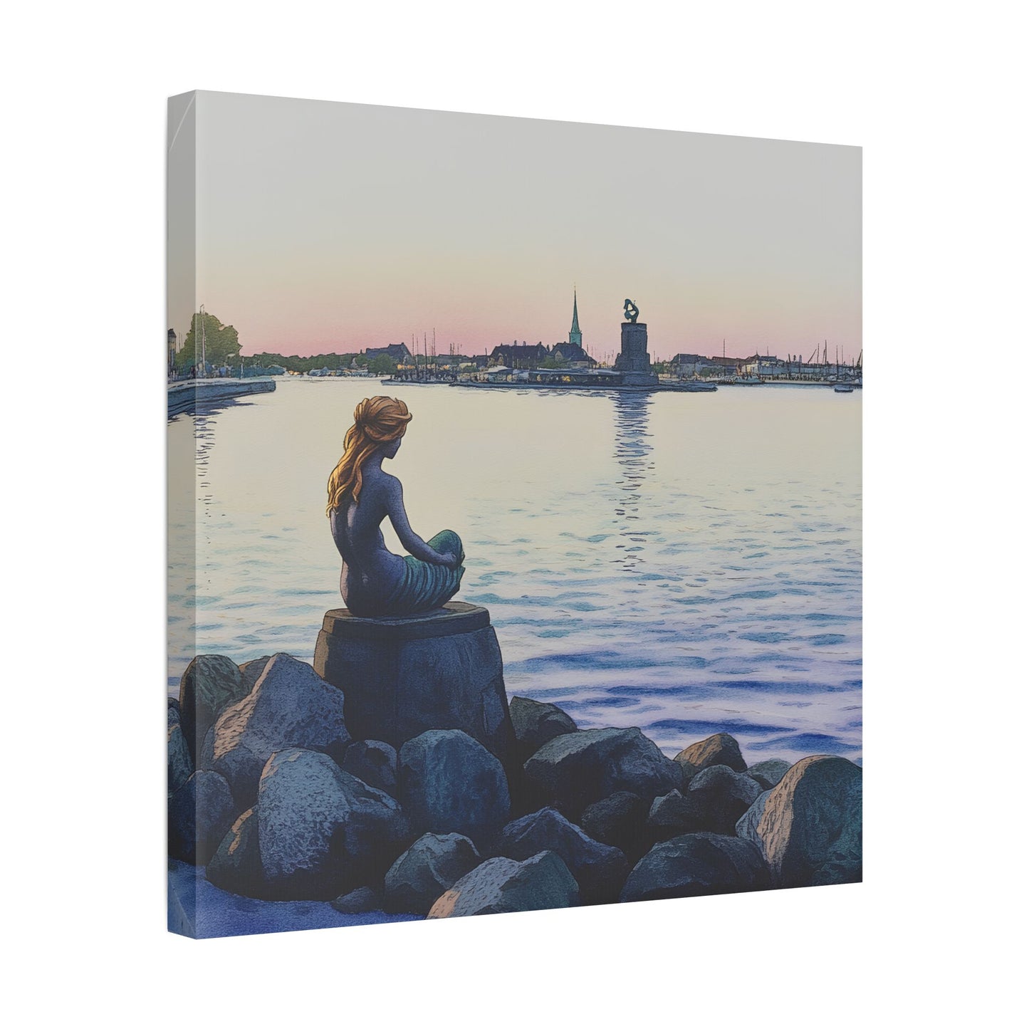 The Little Mermaid at Dawn Canvas