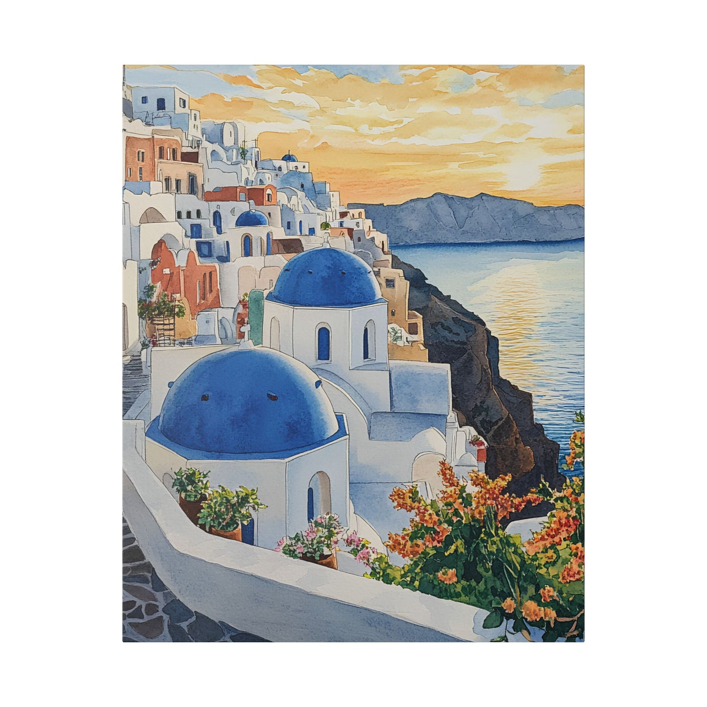 Santorini Sunset Over Oia Canvas