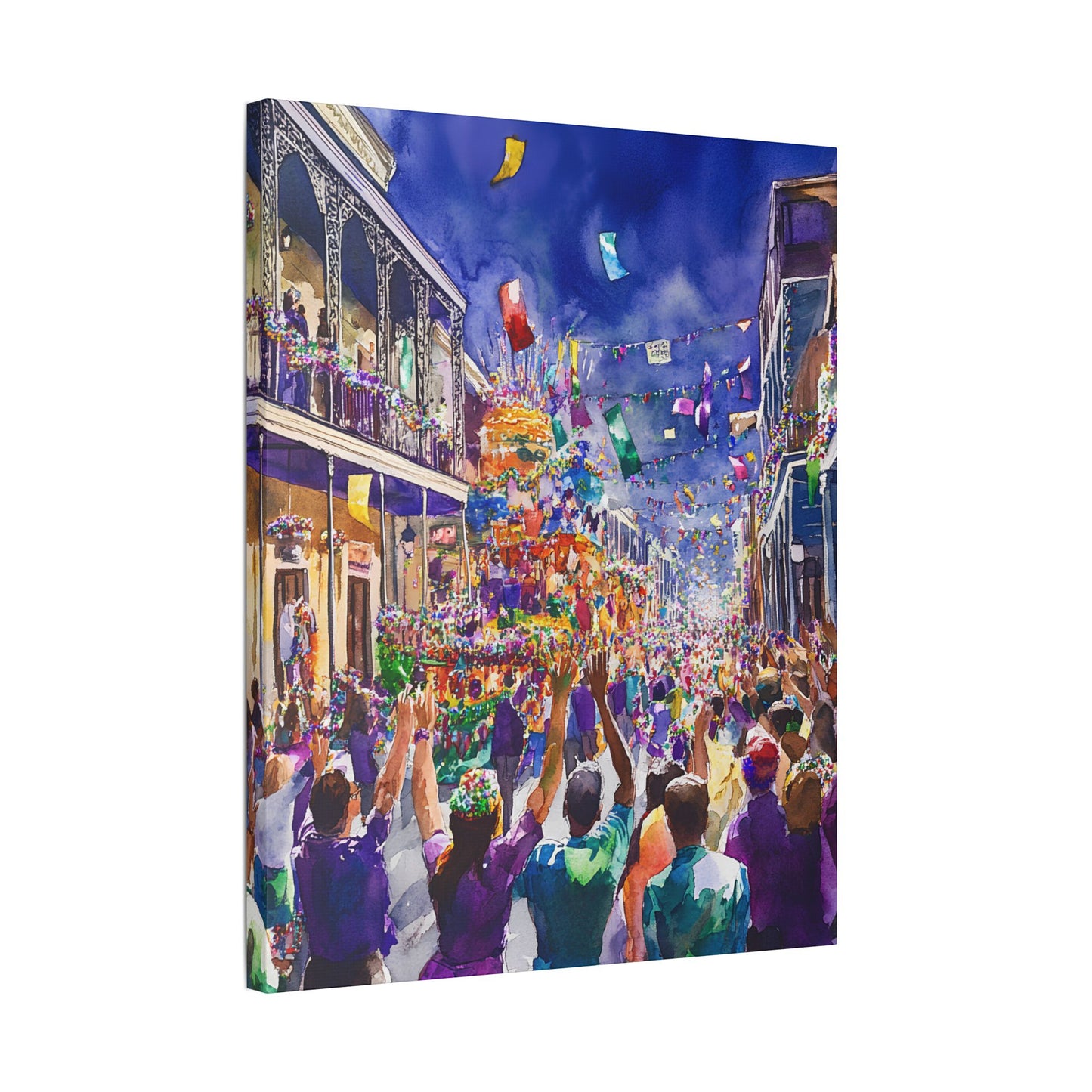 Mardi Gras Parade on Bourbon Street Canvas