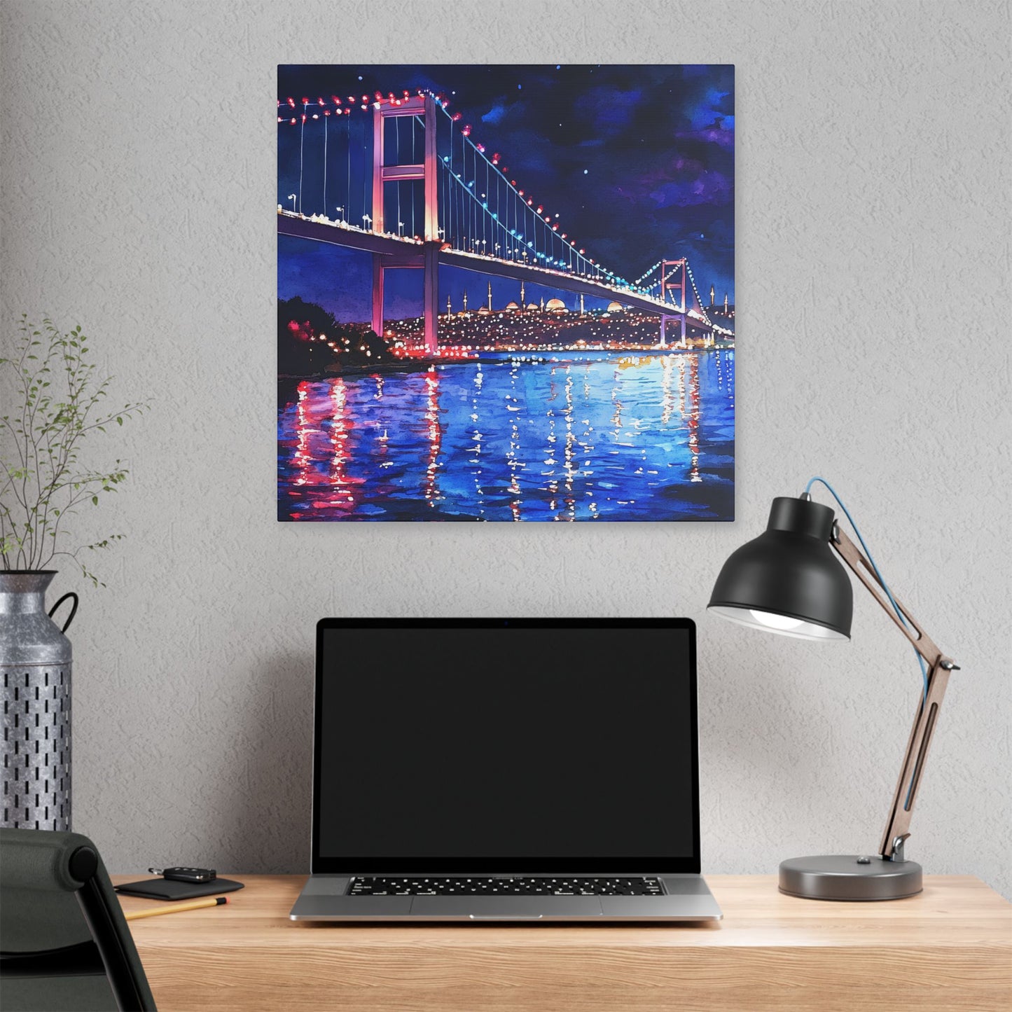 Bosphorus Bridge at Night Canvas