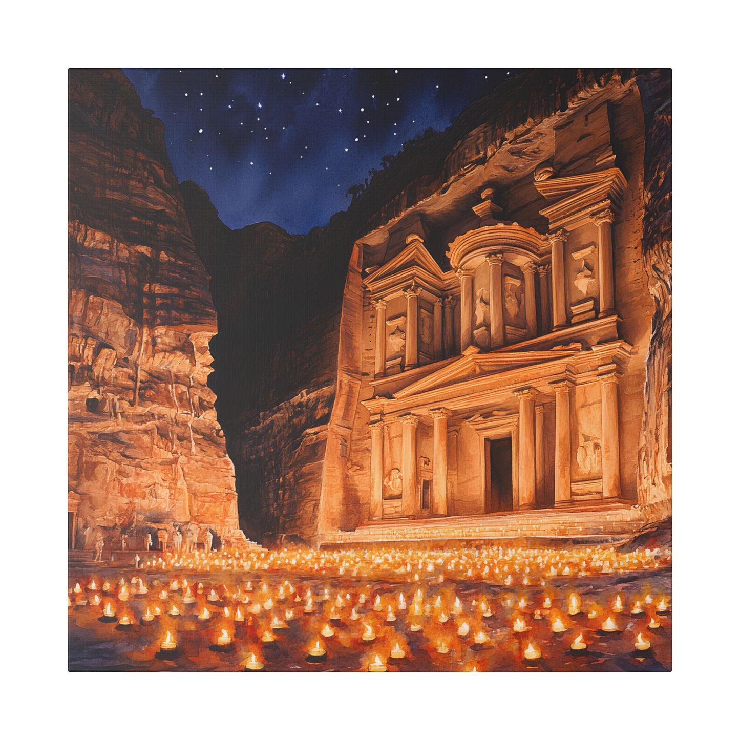 Petra by Night Canvas