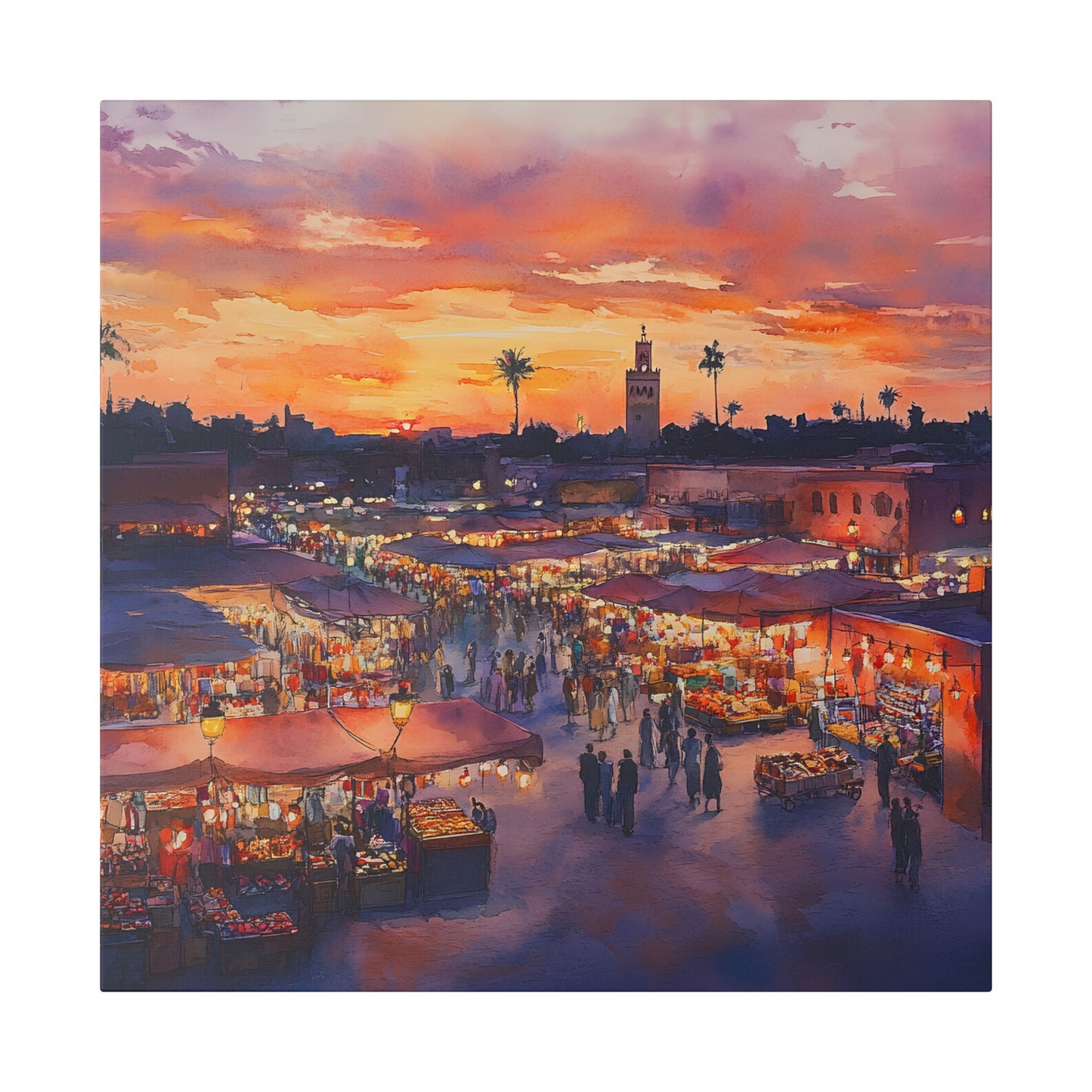 Jemaa el-Fnaa at Sunset Canvas