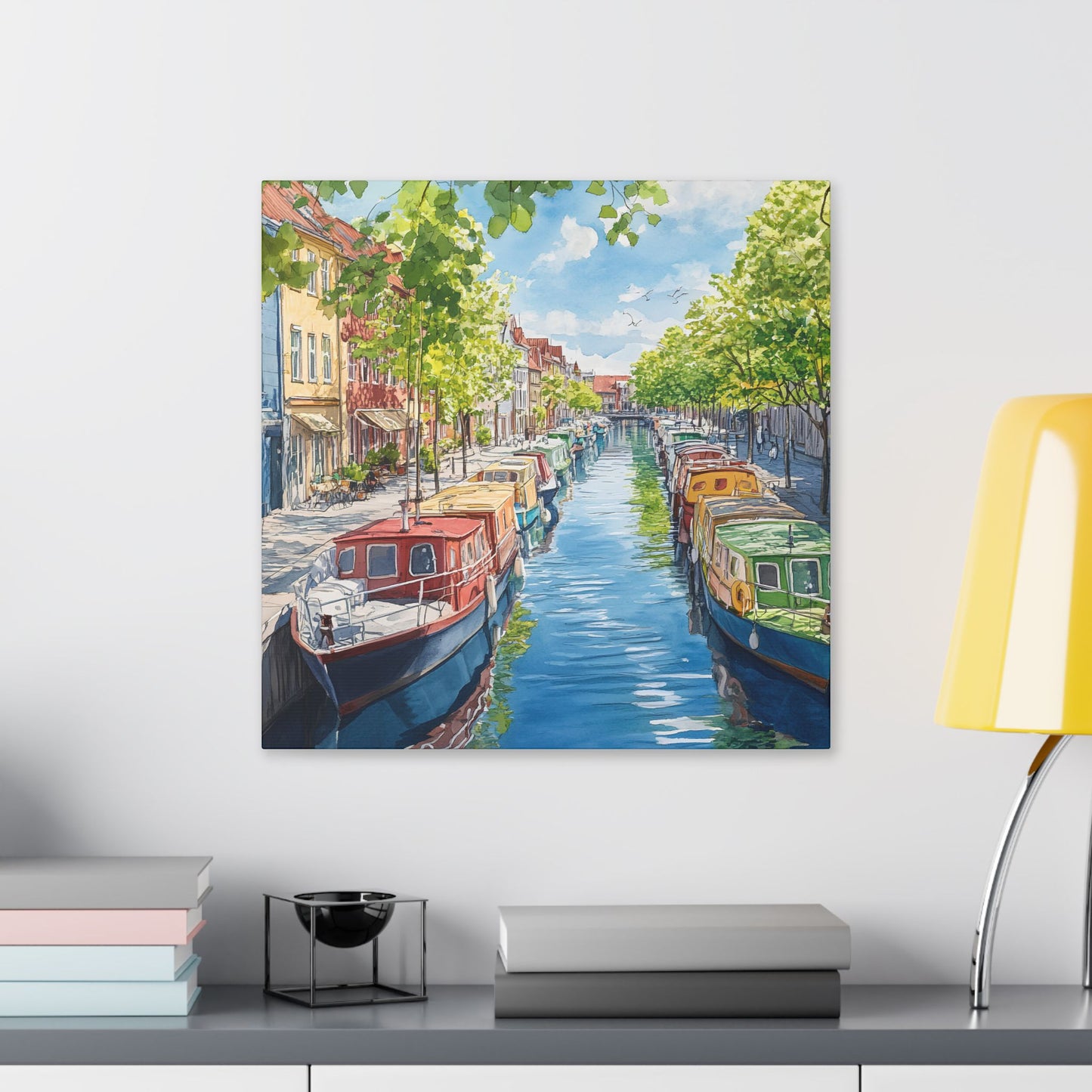 Christianshavn Canal in Spring Canvas