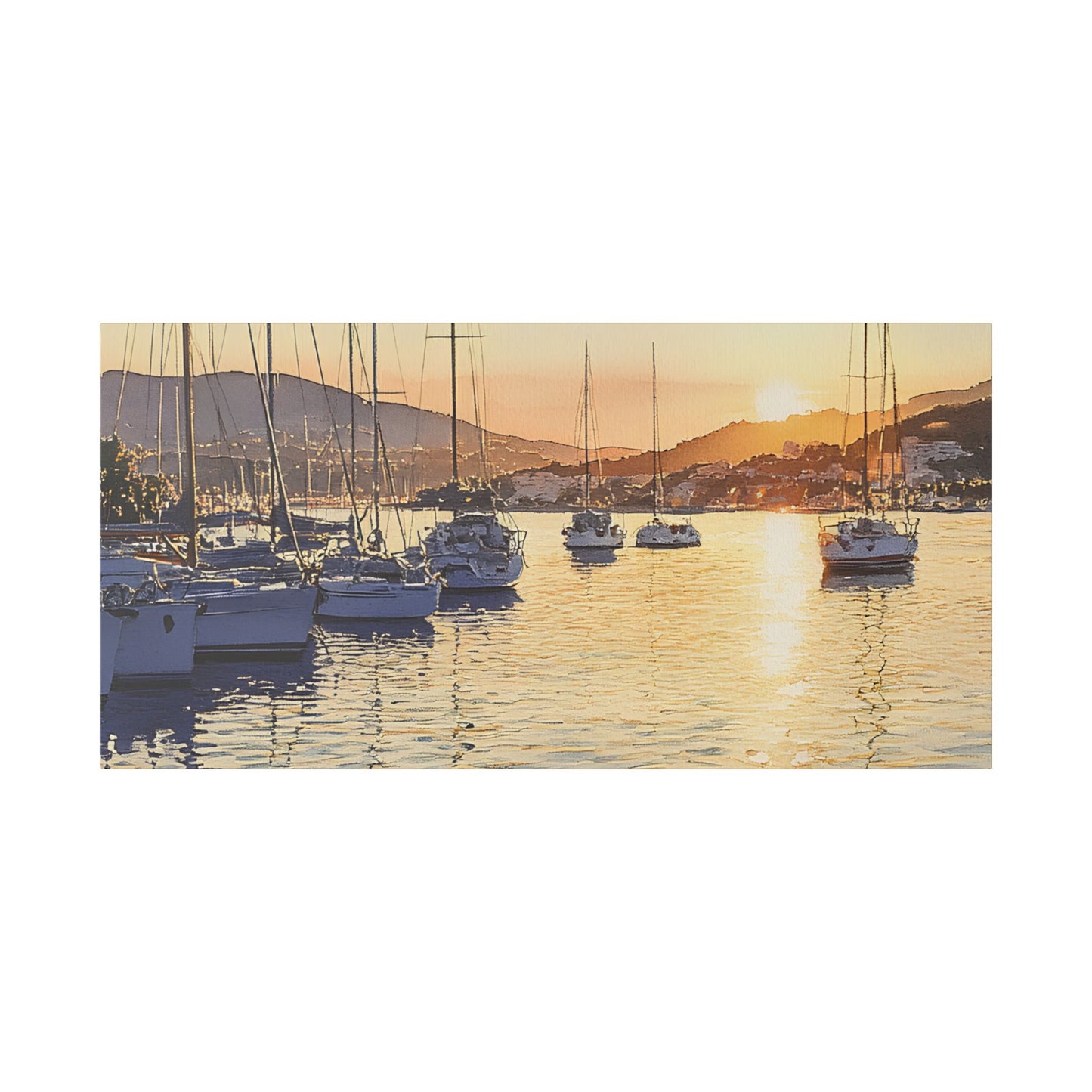 Ibiza Harbour View at Sunrise Canvas