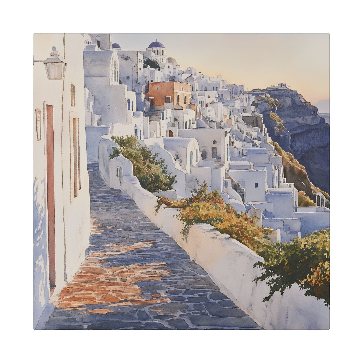 Fira Cliffside at Dawn Canvas