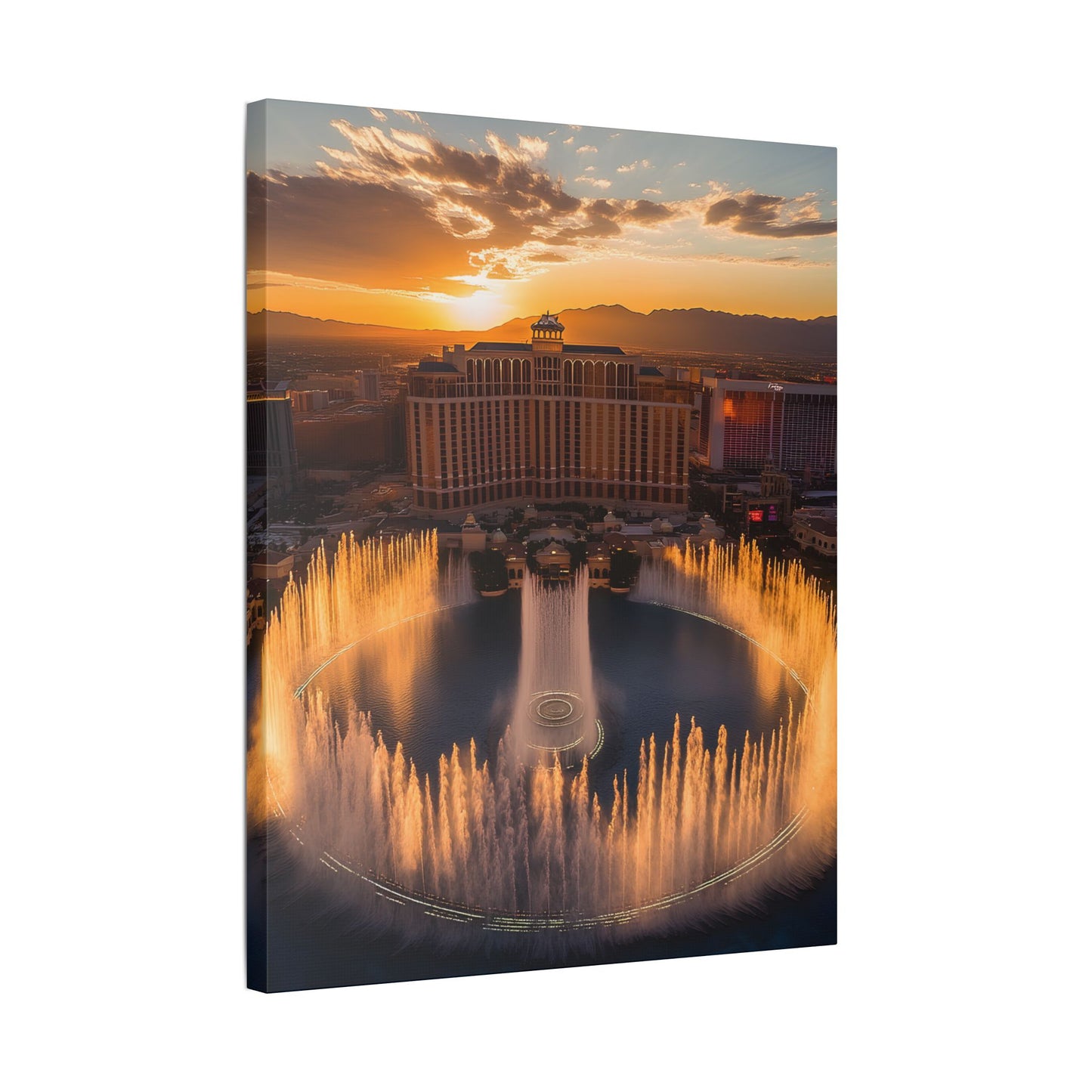 Bellagio Fountains at Sunset Canvas