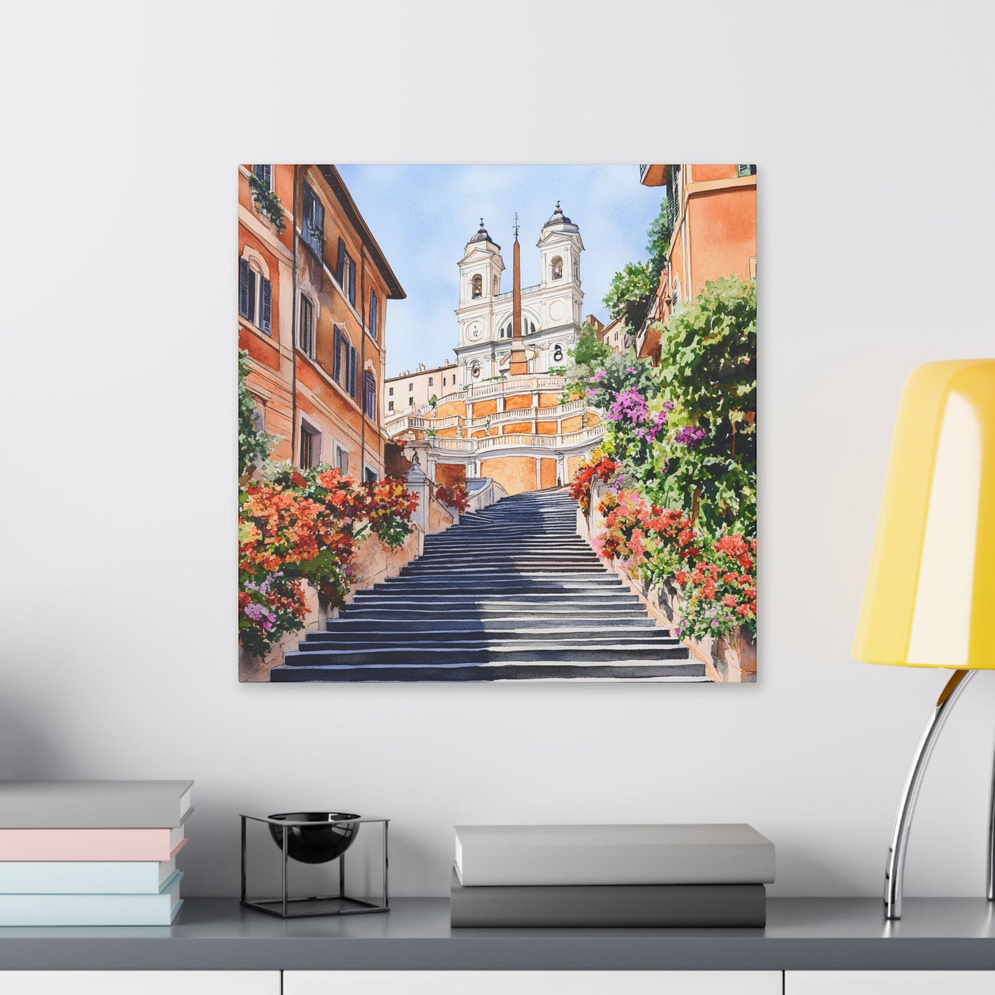 Spanish Steps in Bloom Canvas