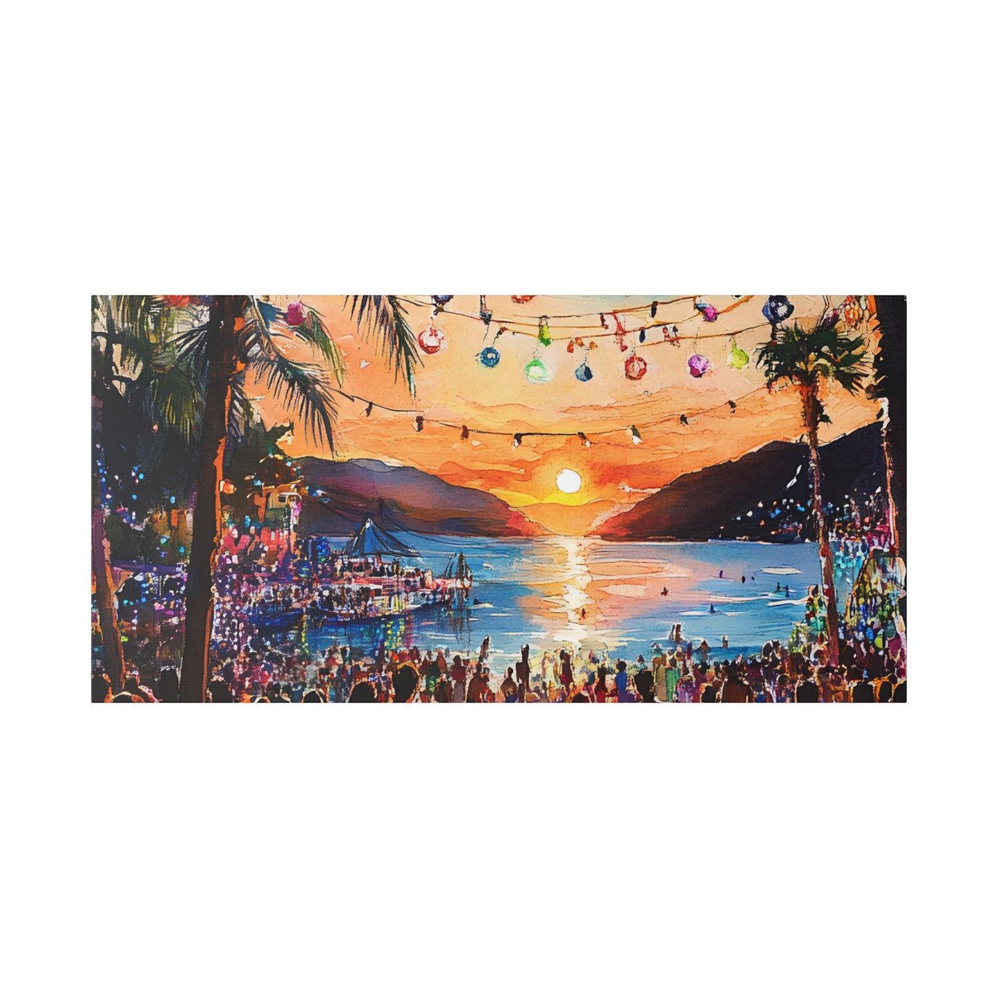 Ibiza Beach Party at Sunset Canvas