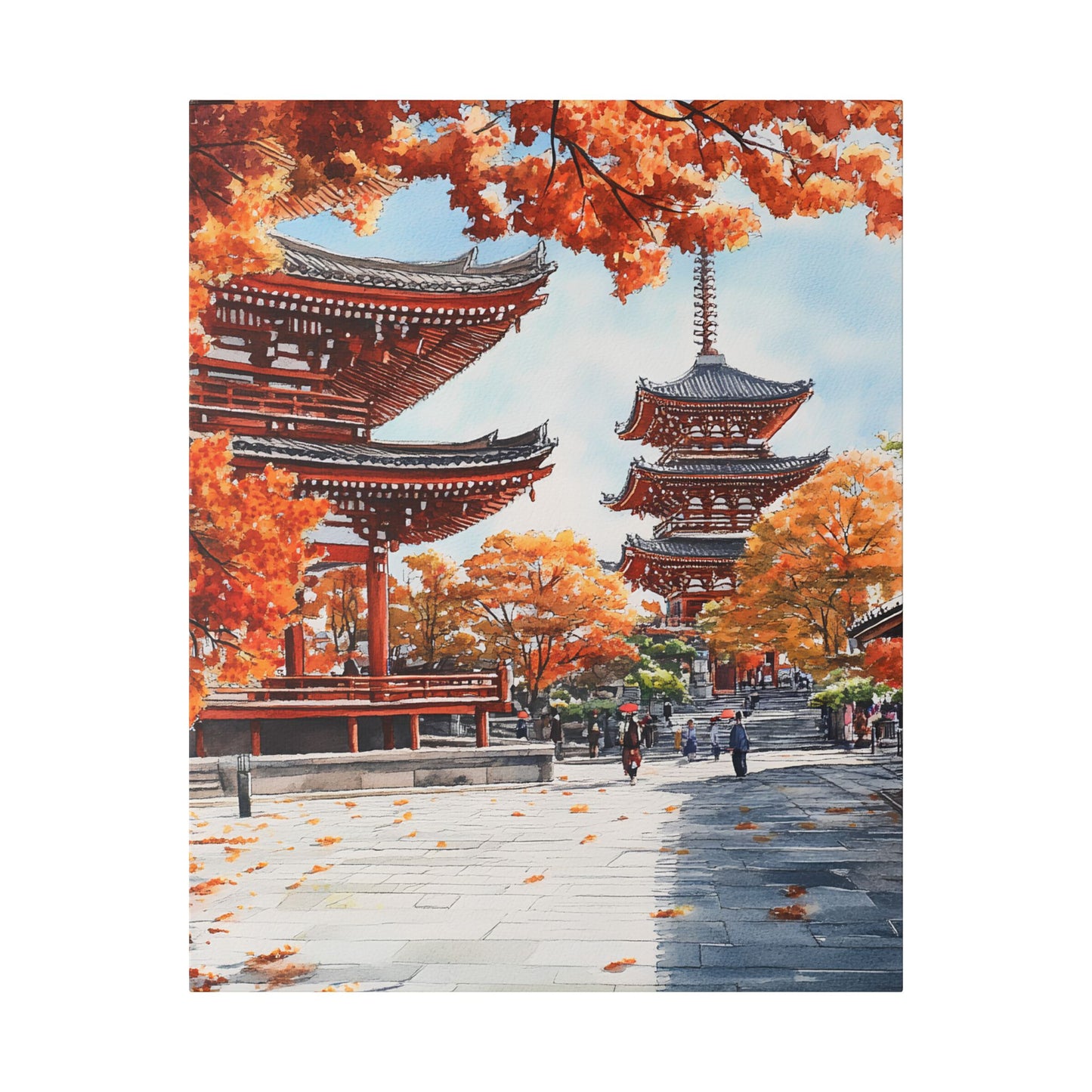 Asakusa Temple in Autumn Canvas