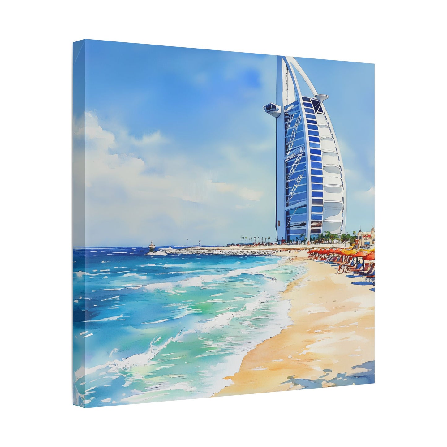 Burj Al Arab from the Beach Canvas