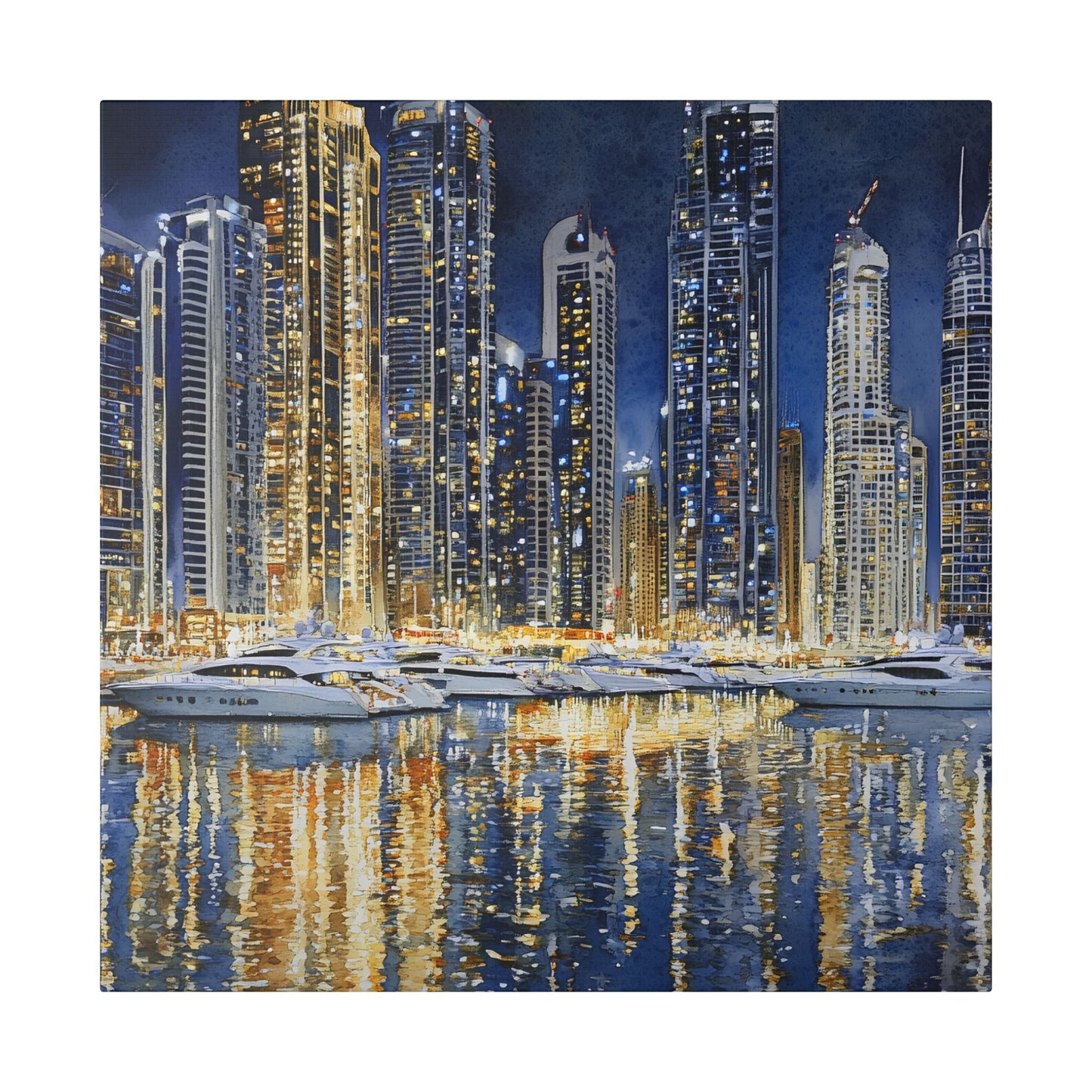 Dubai Marina by Night Canvas