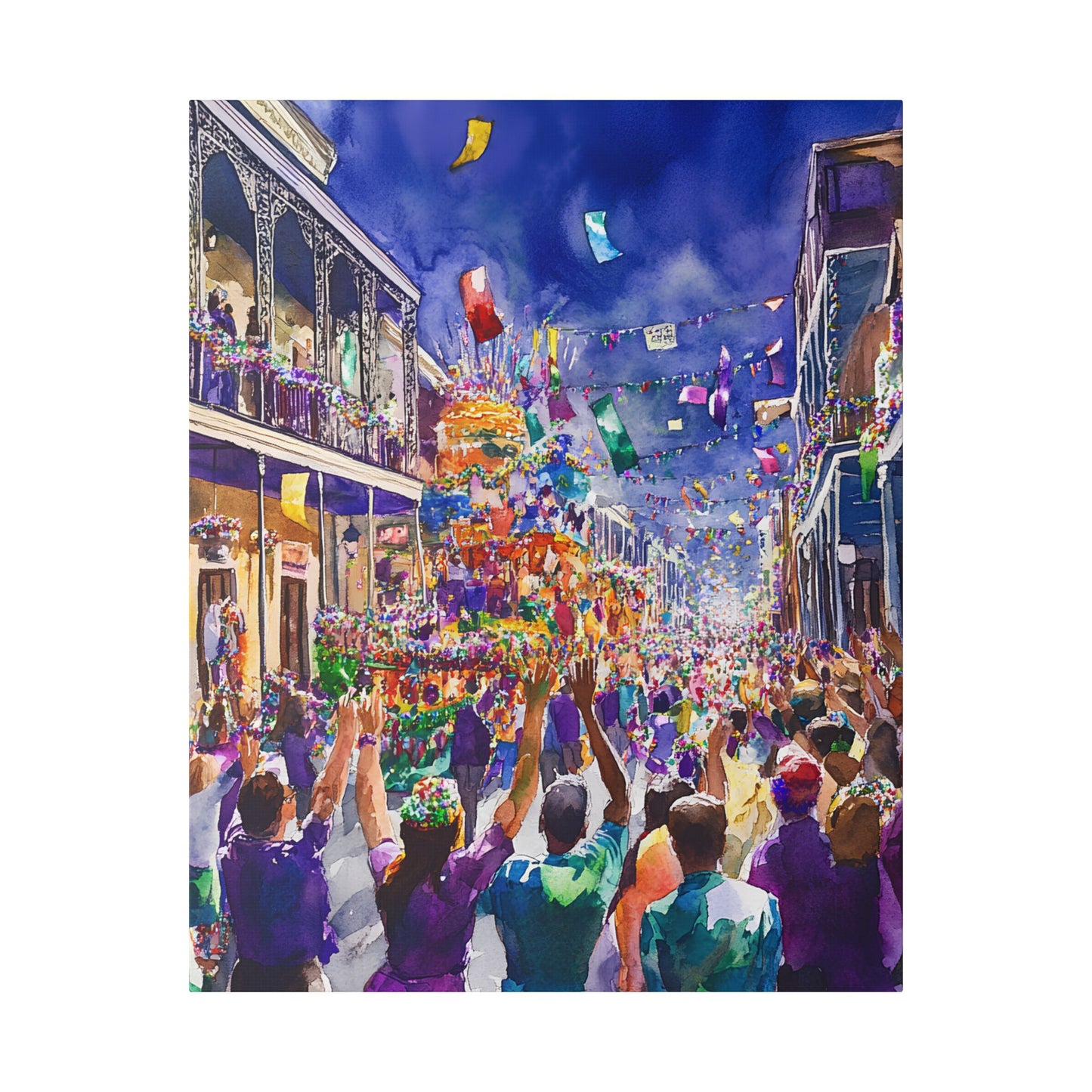 Mardi Gras Parade on Bourbon Street Canvas