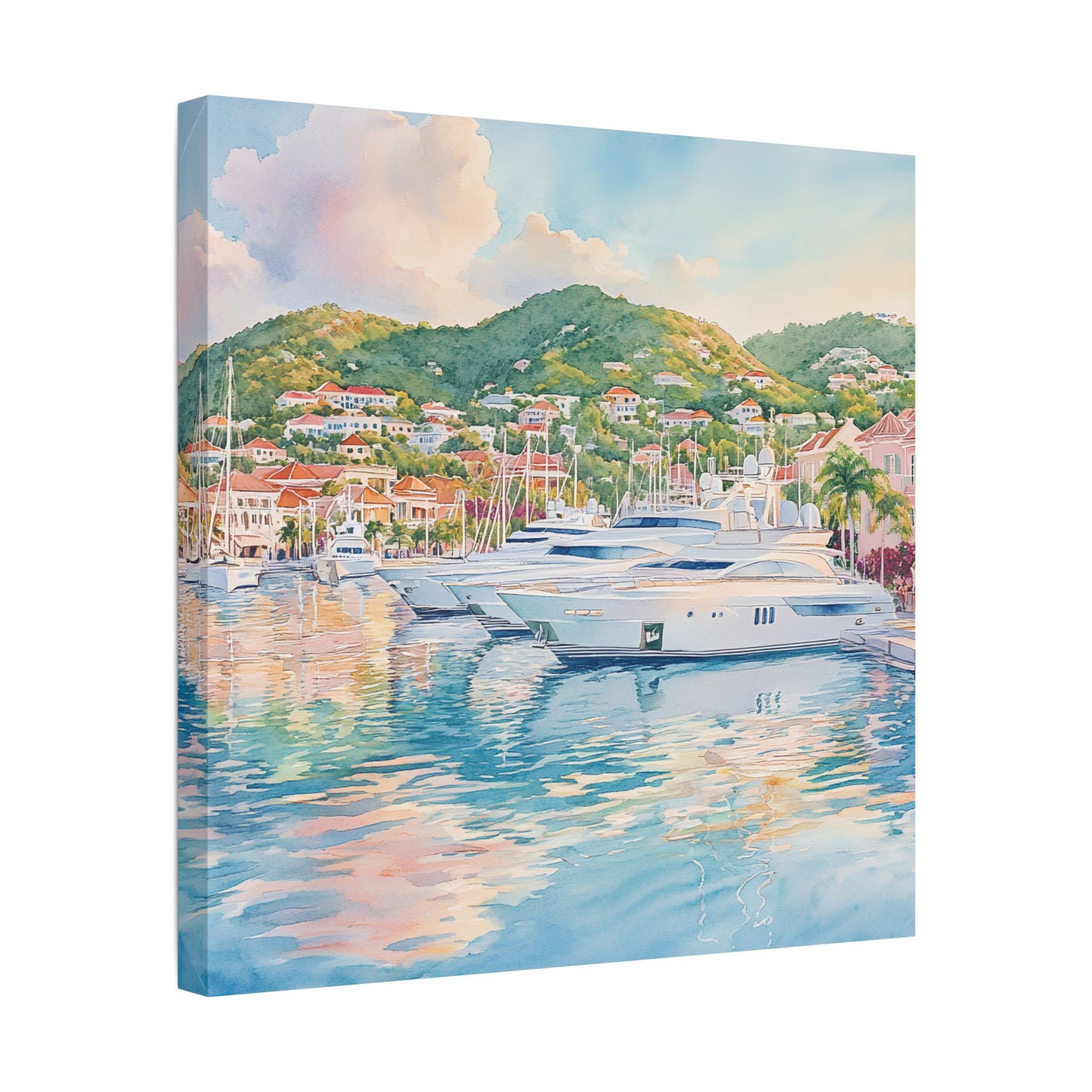 St Barth Gustavia Harbor at Sunrise Canvas