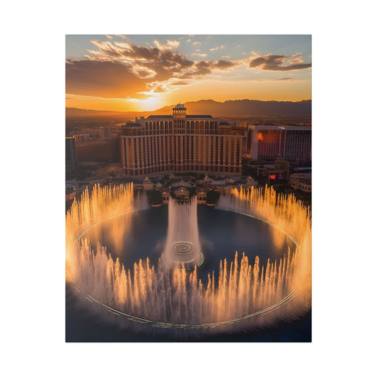 Bellagio Fountains at Sunset Canvas