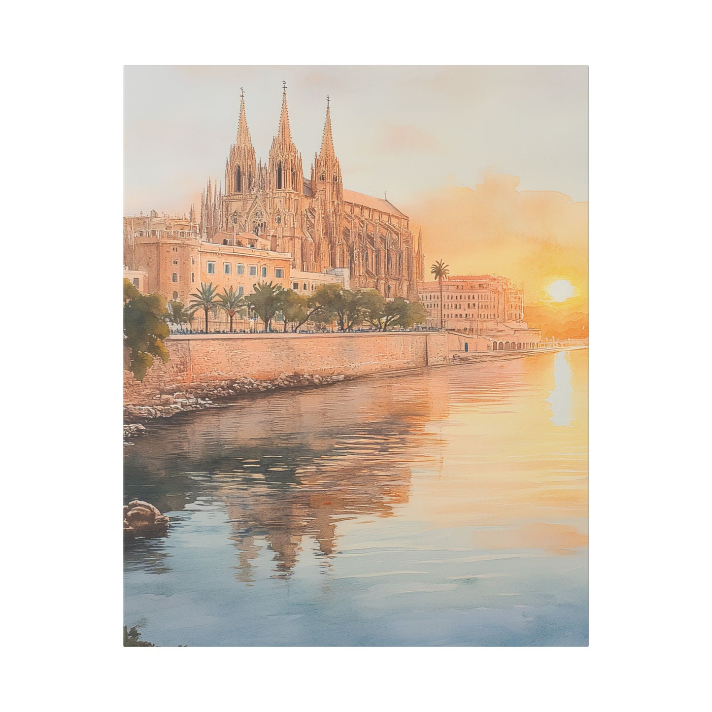 Palma Cathedral at Sunset Canvas