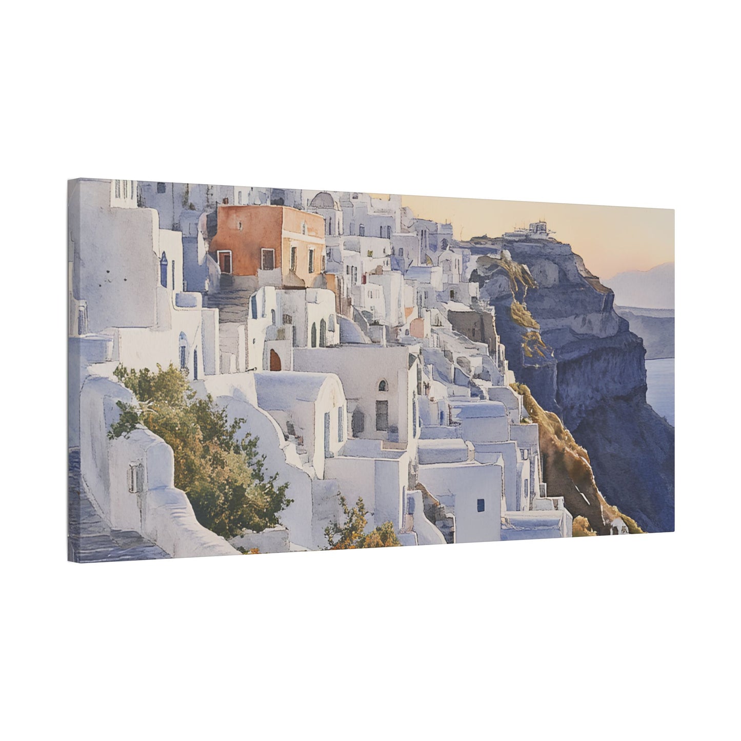 Fira Cliffside at Dawn Canvas