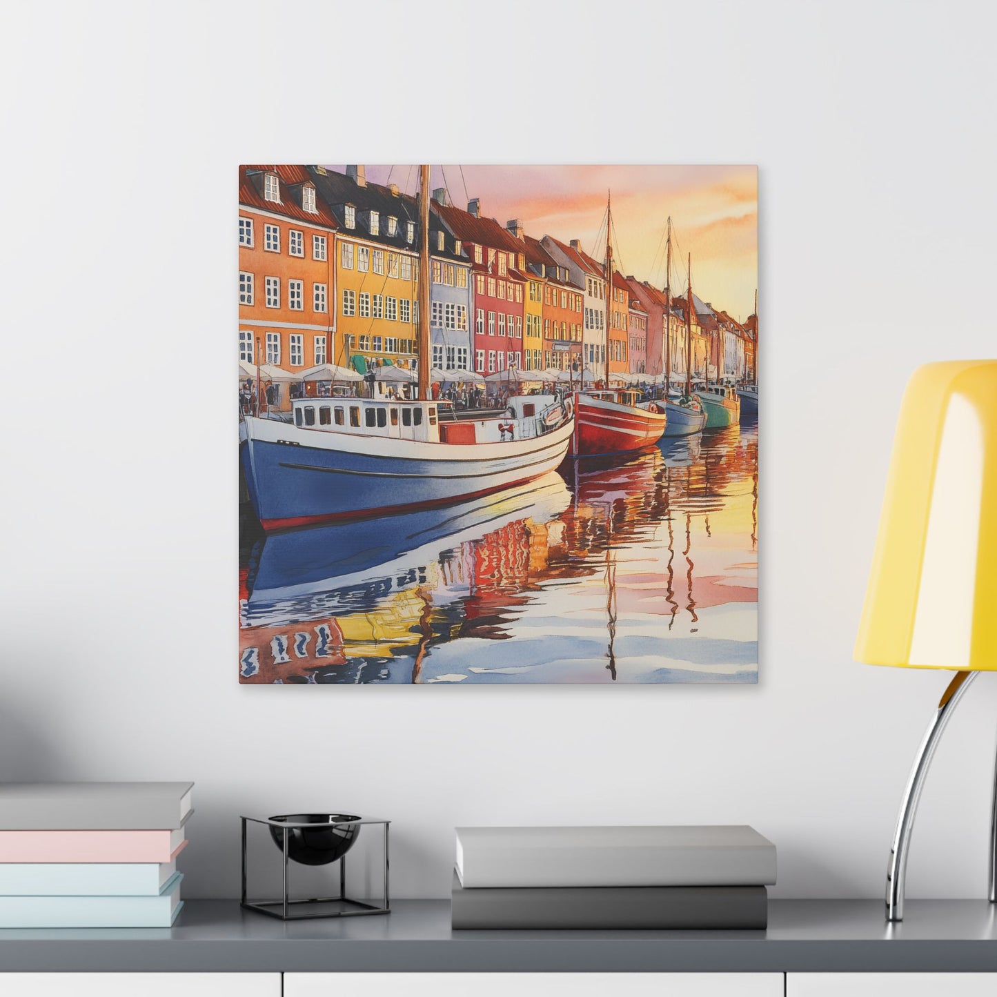 Nyhavn Harbor at Sunset Canvas