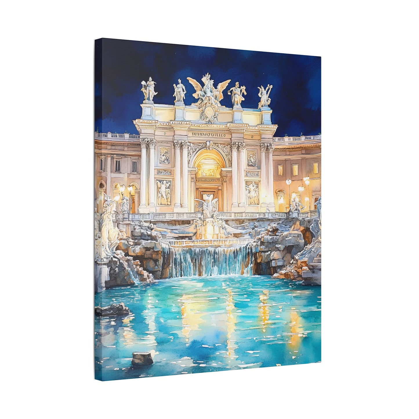 Trevi Fountain by Night Canvas