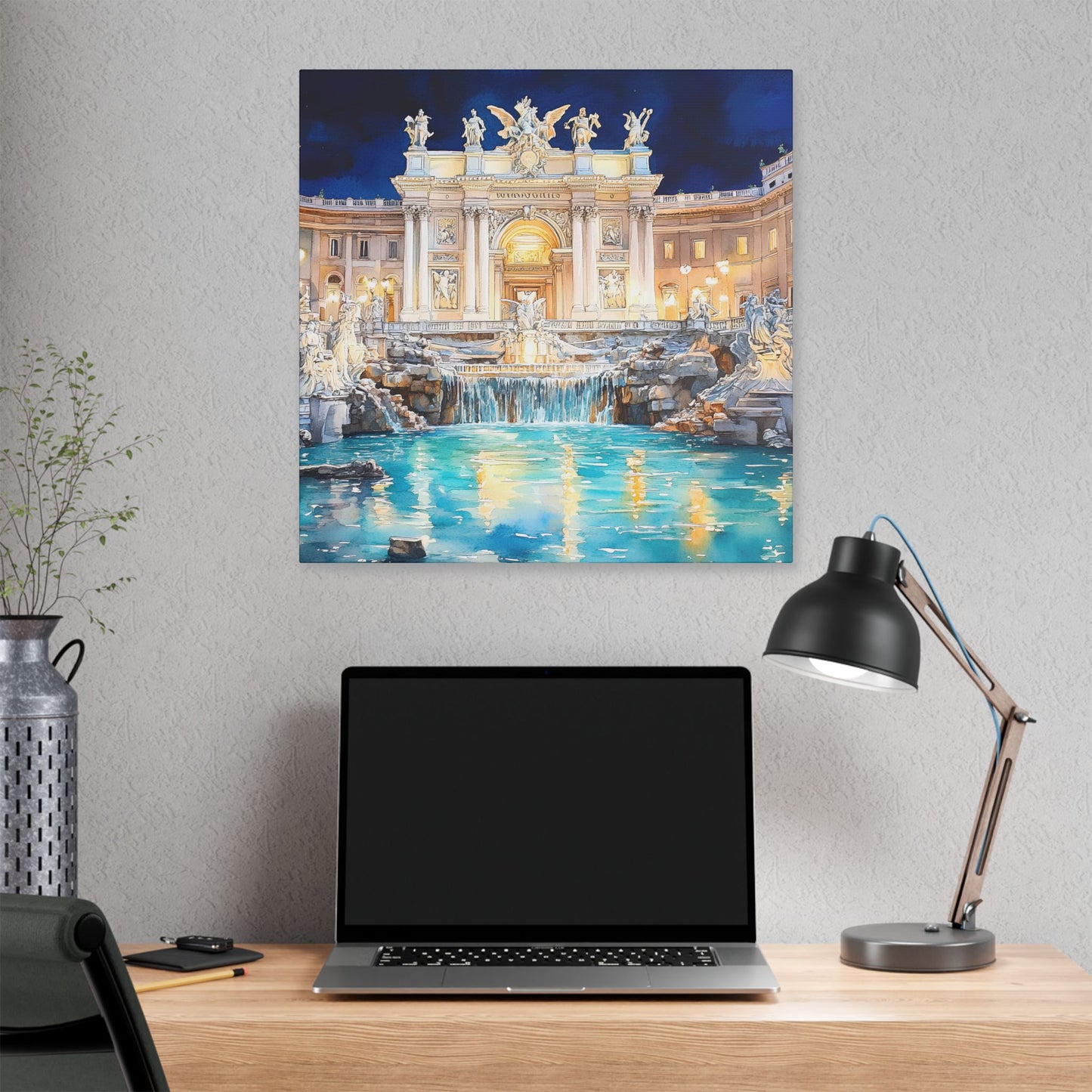 Trevi Fountain by Night Canvas