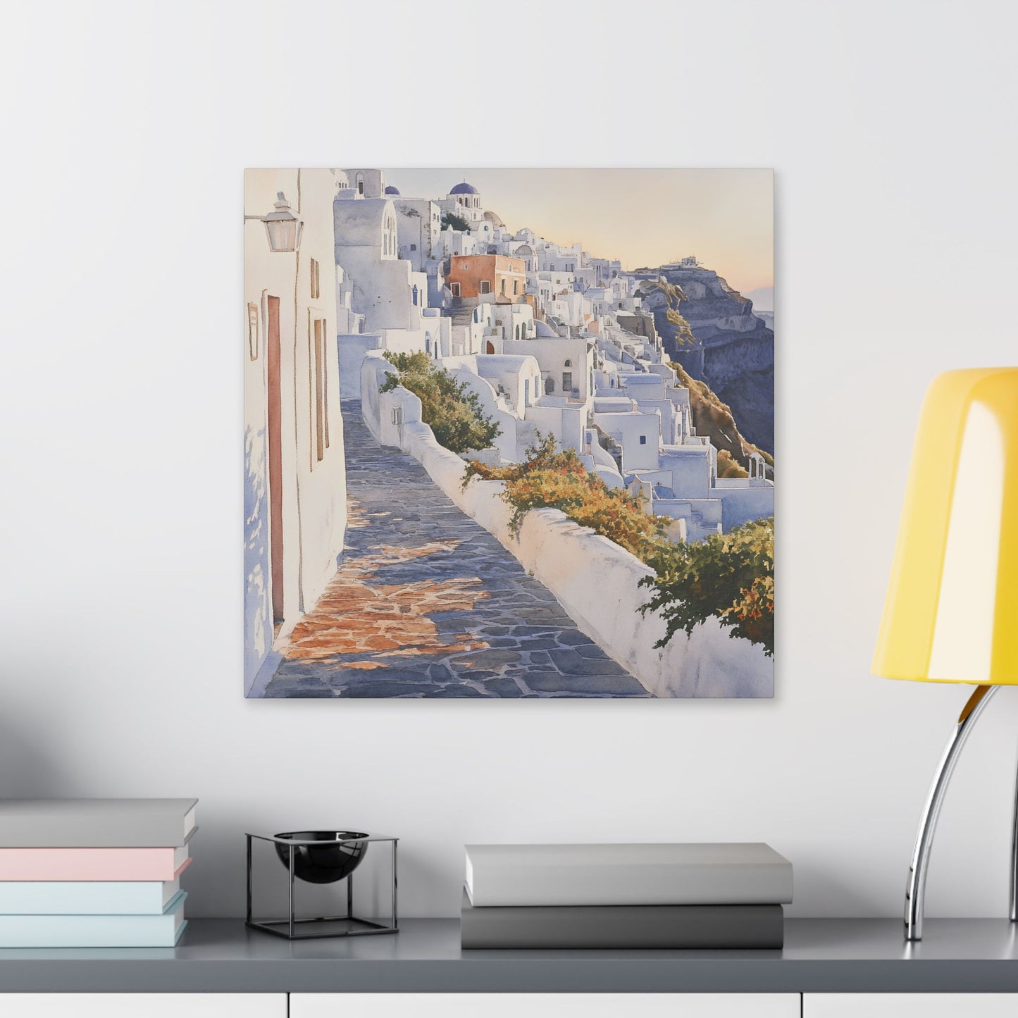 Fira Cliffside at Dawn Canvas