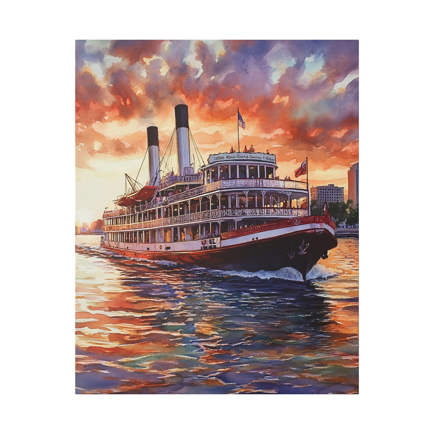 Steamboat on the Mississippi River Canvas