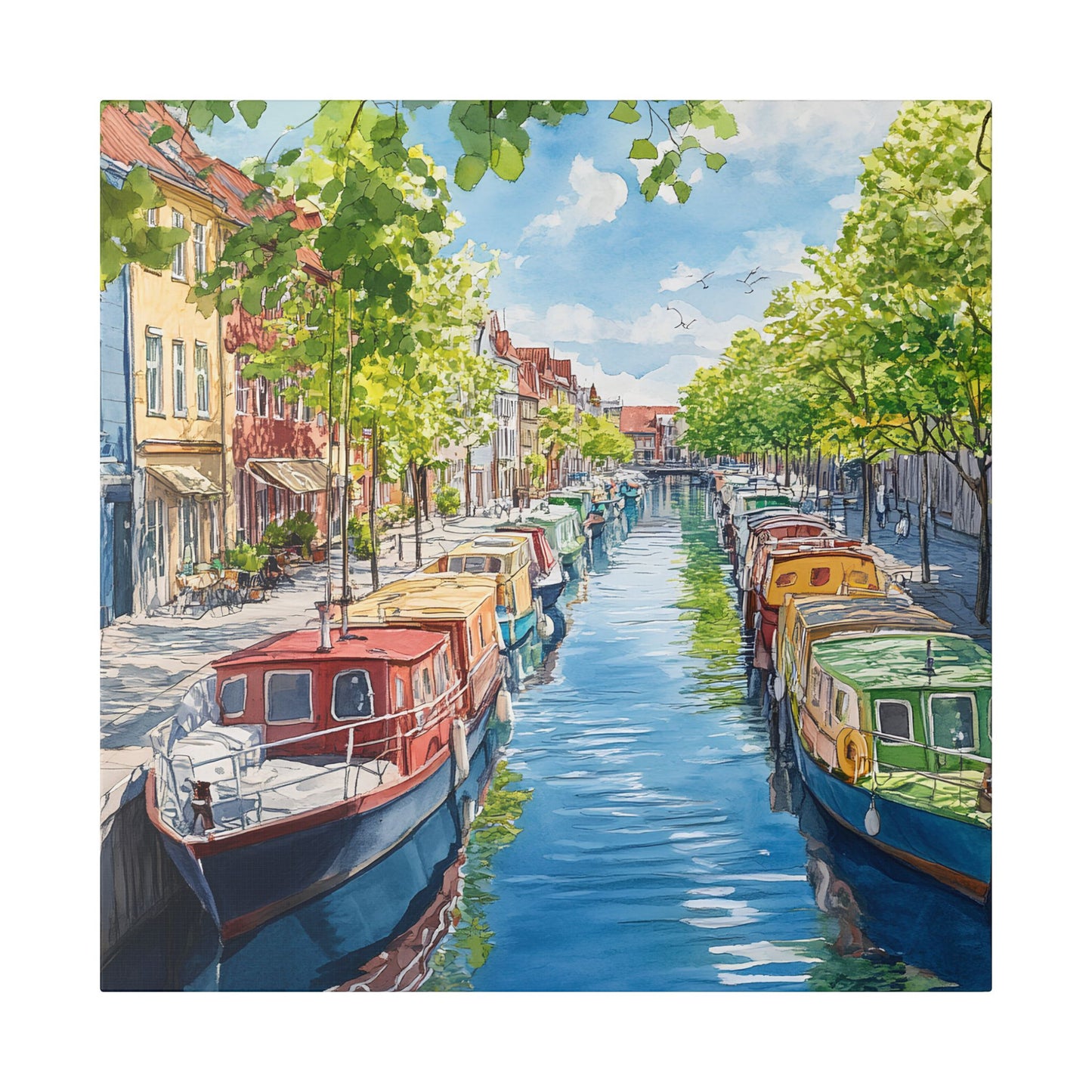 Christianshavn Canal in Spring Canvas