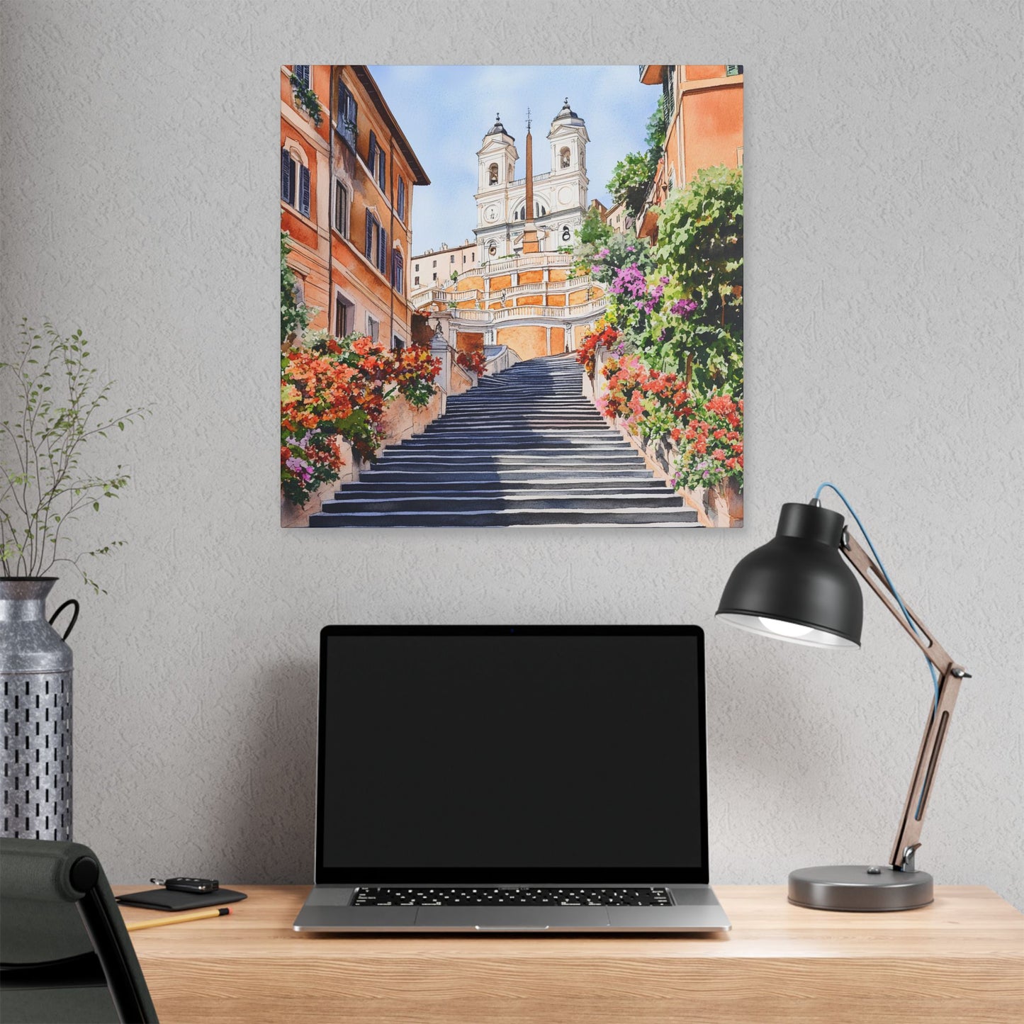 Spanish Steps in Bloom Canvas