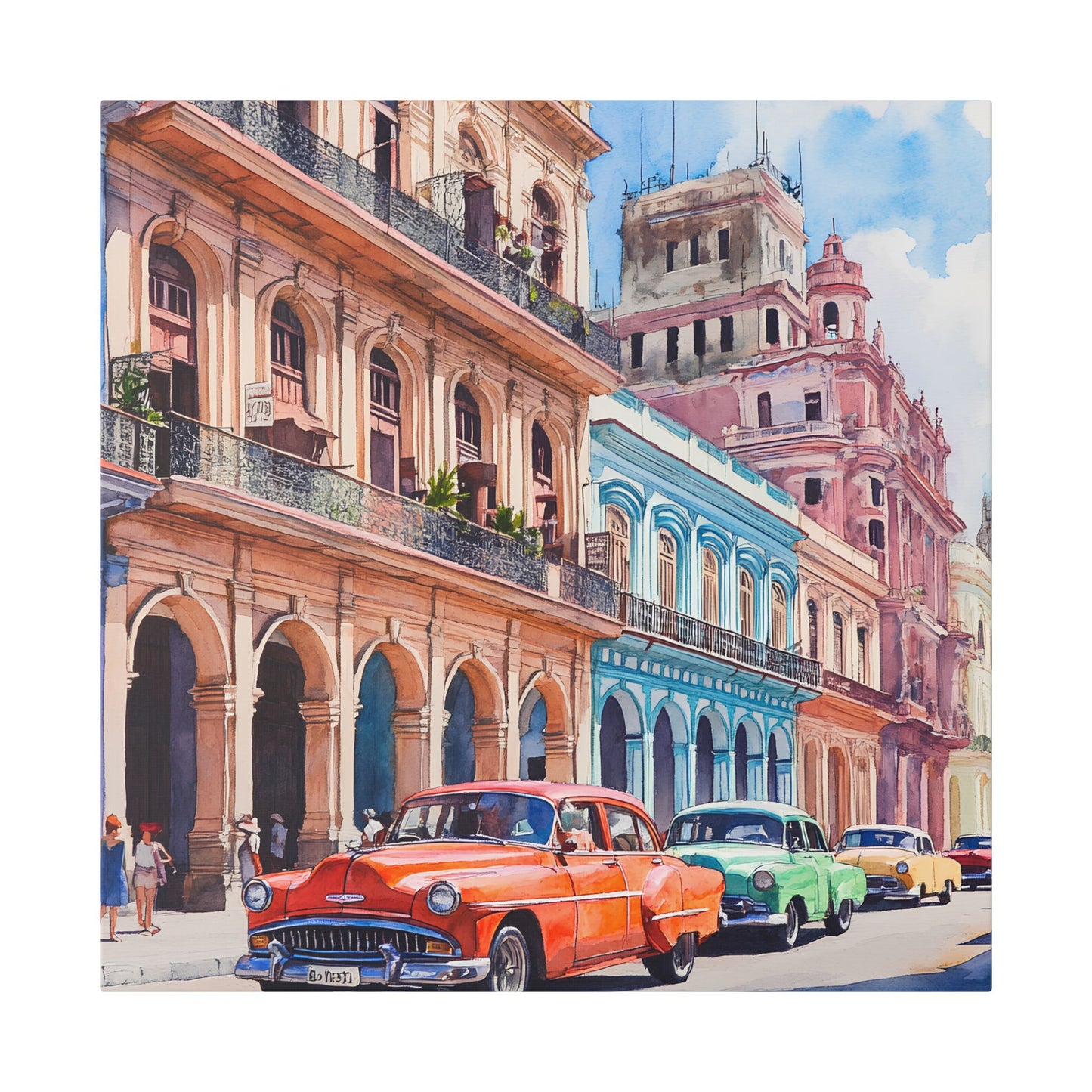 Classic Cars on Havana Streets Canvas