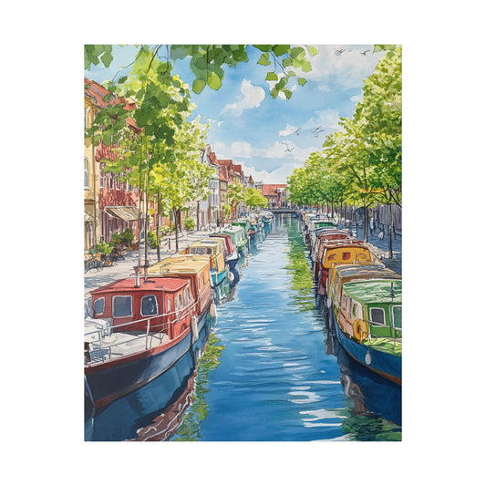 Christianshavn Canal in Spring Canvas