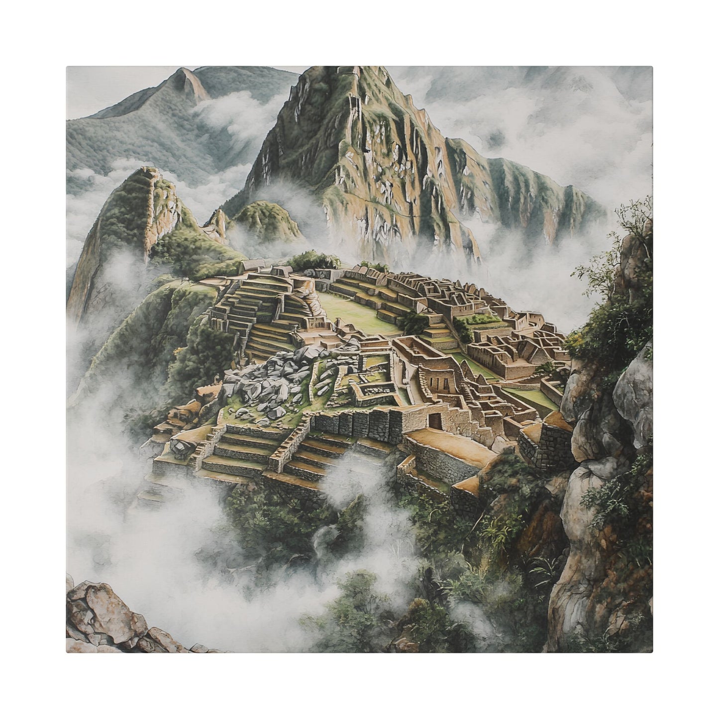 Machu Picchu in the Clouds Canvas