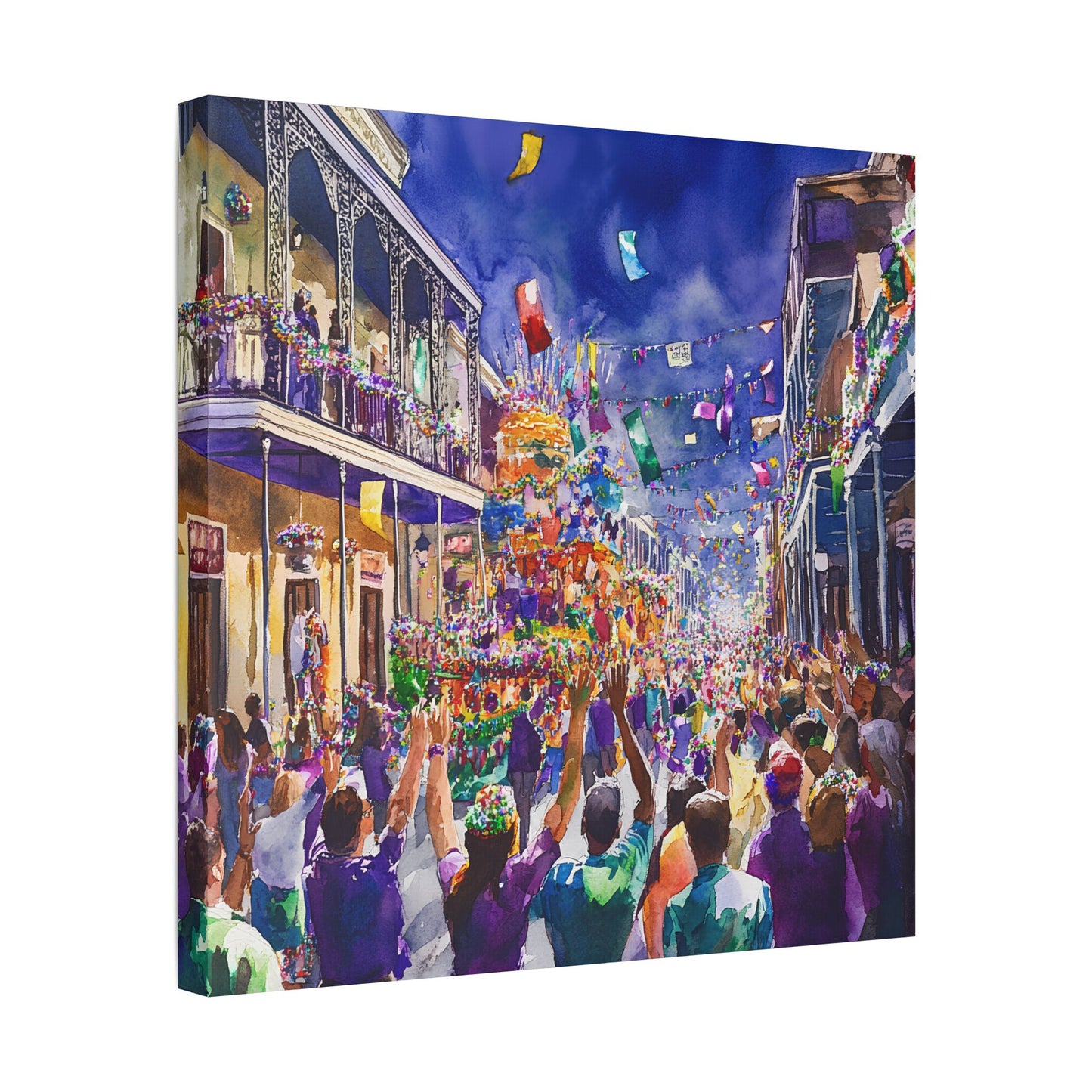 Mardi Gras Parade on Bourbon Street Canvas