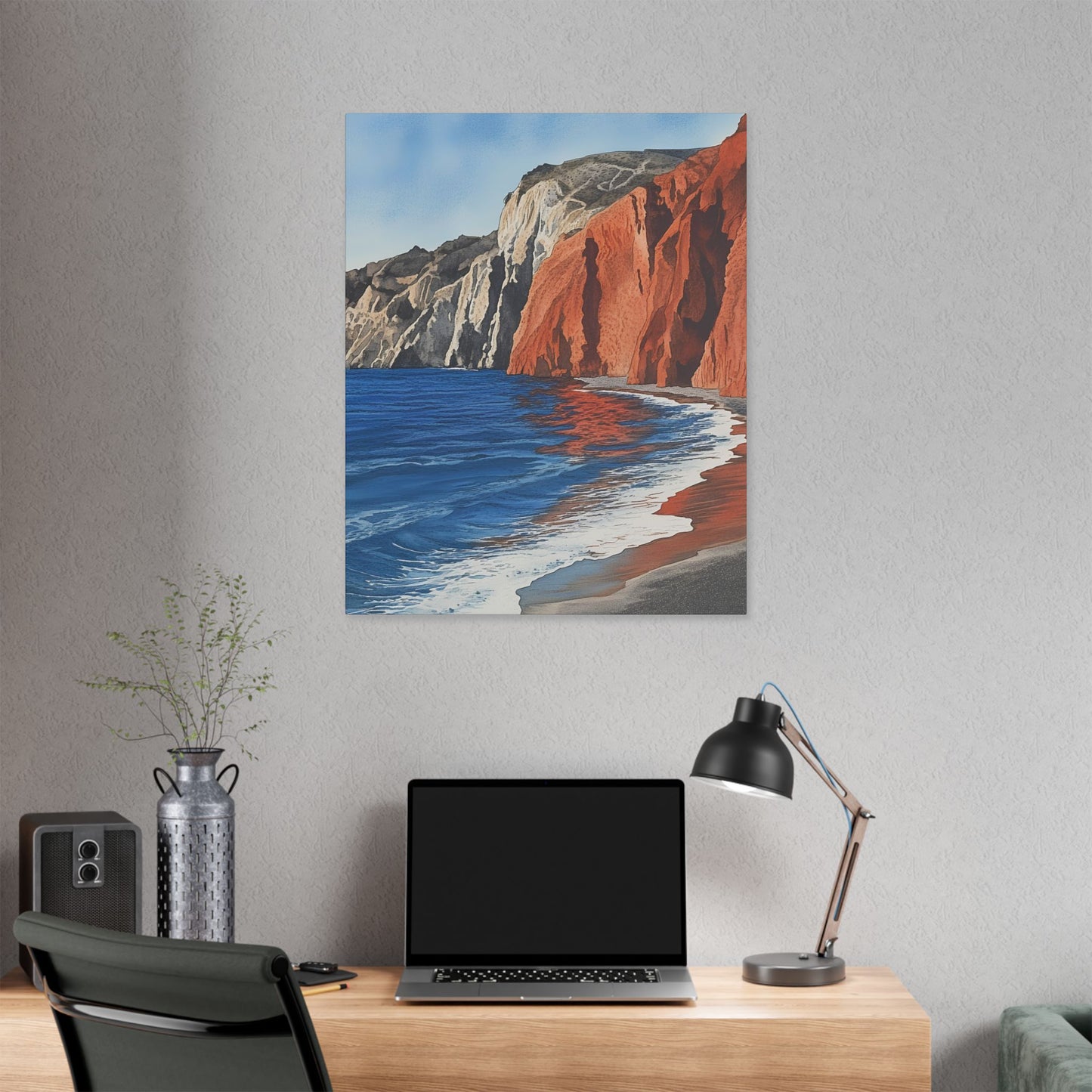 Red Beach Serenity Canvas