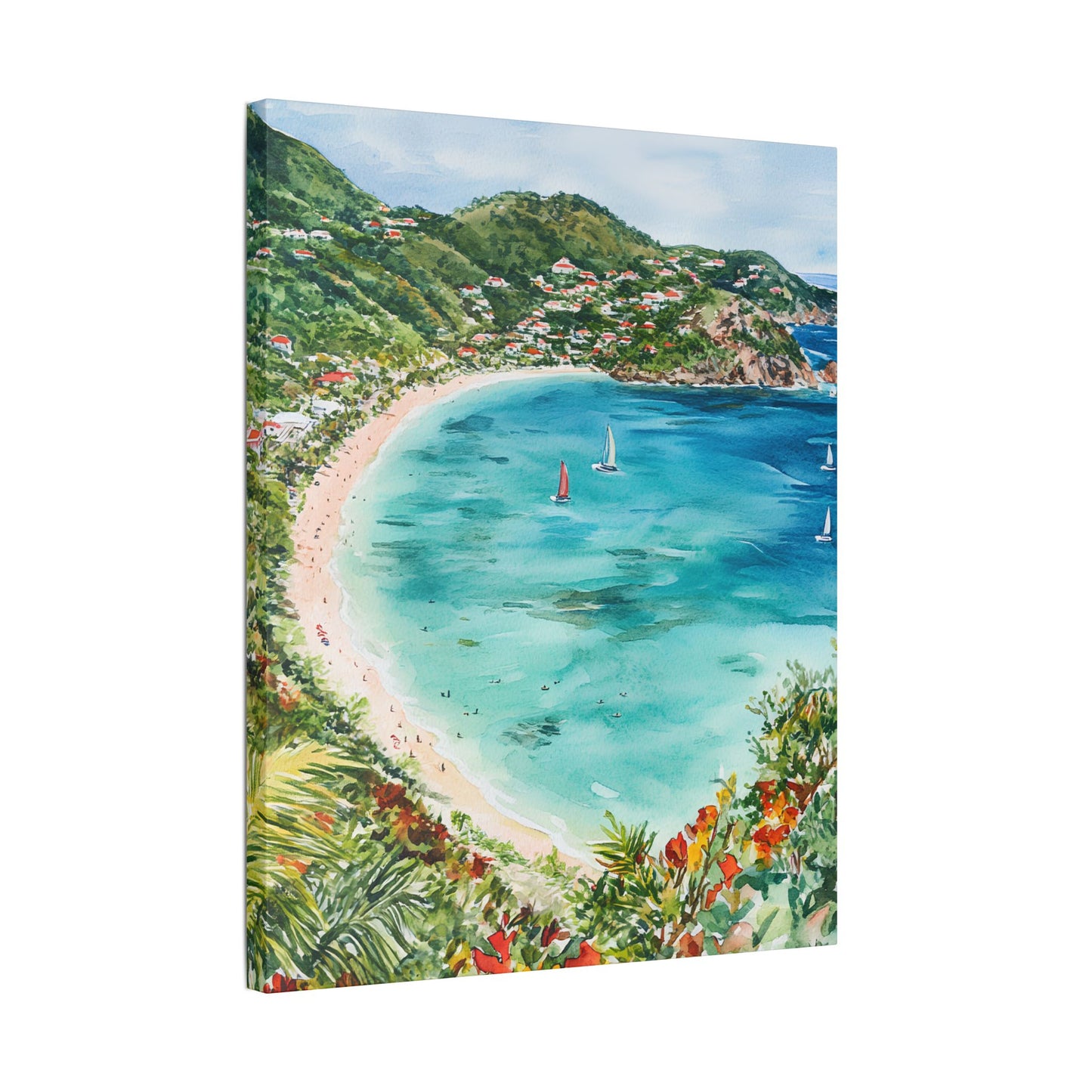 St Barth Colombier Beach Panorama Canvas