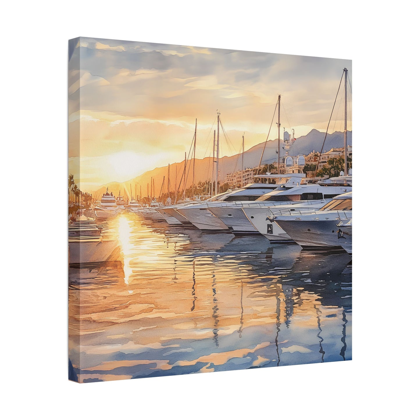 Puerto Banús Marina at Sunset Canvas