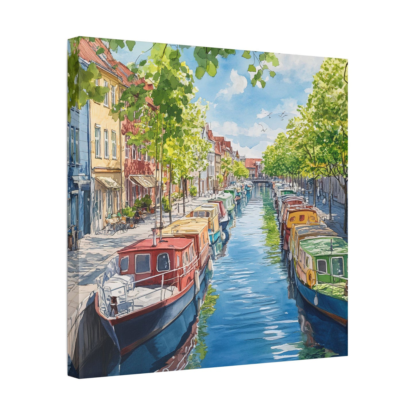 Christianshavn Canal in Spring Canvas