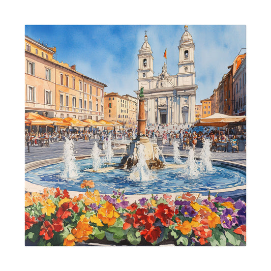 Piazza Navona in Spring Canvas