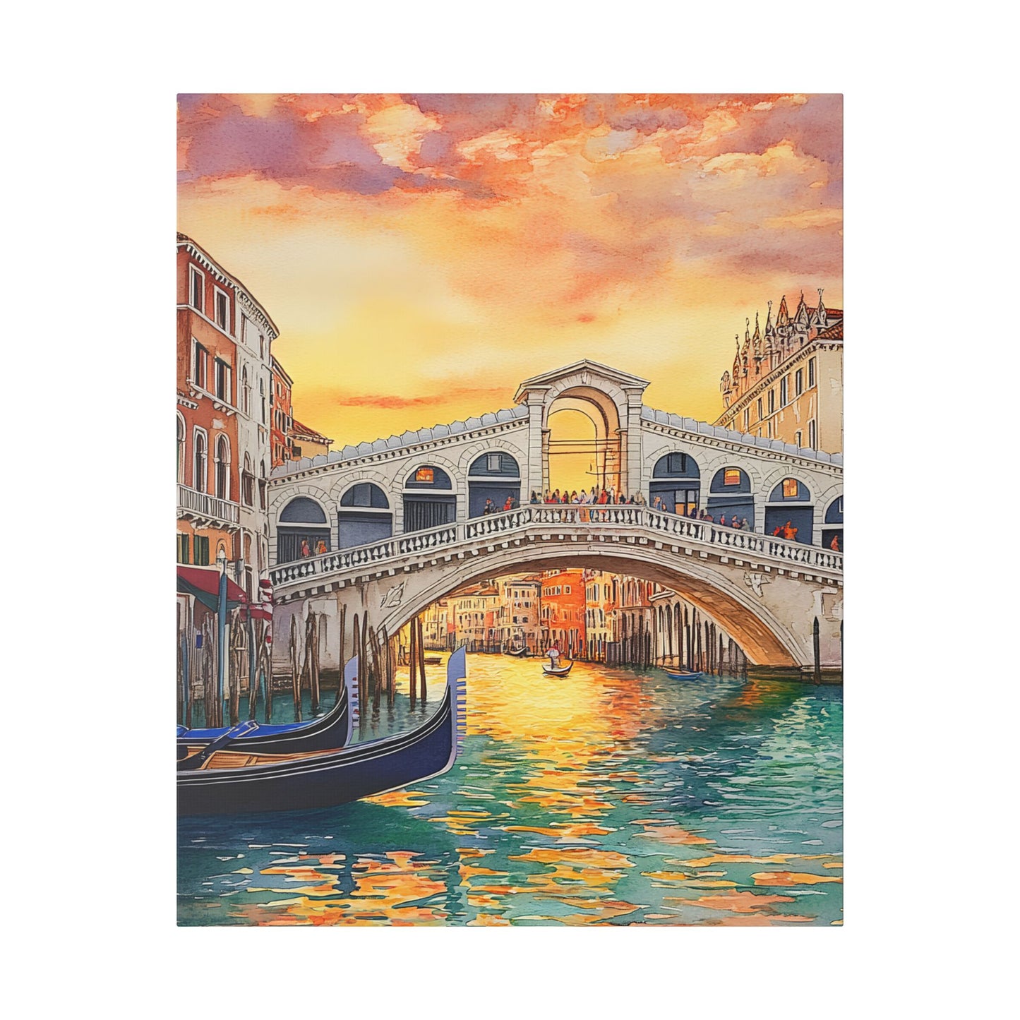 Rialto Bridge at Sunset Canvas