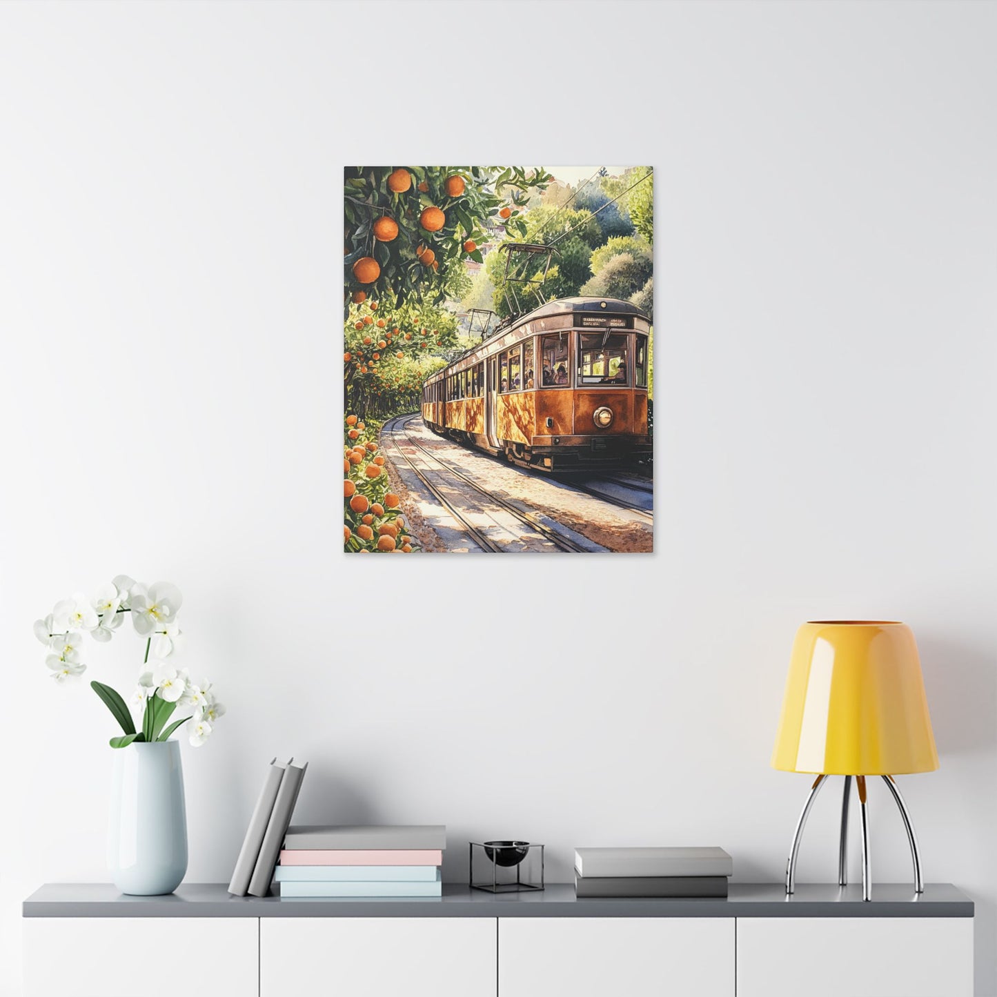 Sóller Tram Through the Orange Groves Canvas