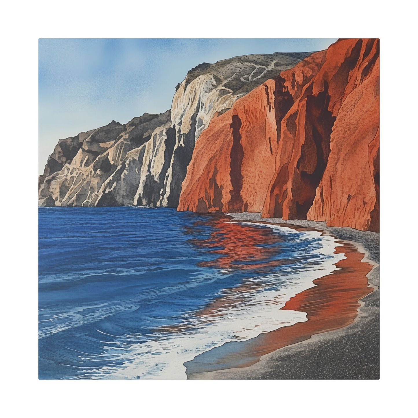 Red Beach Serenity Canvas