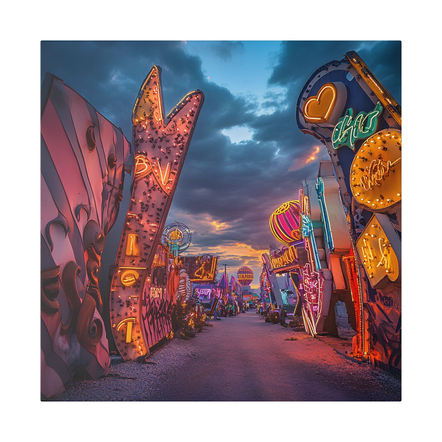 The Neon Boneyard Canvas