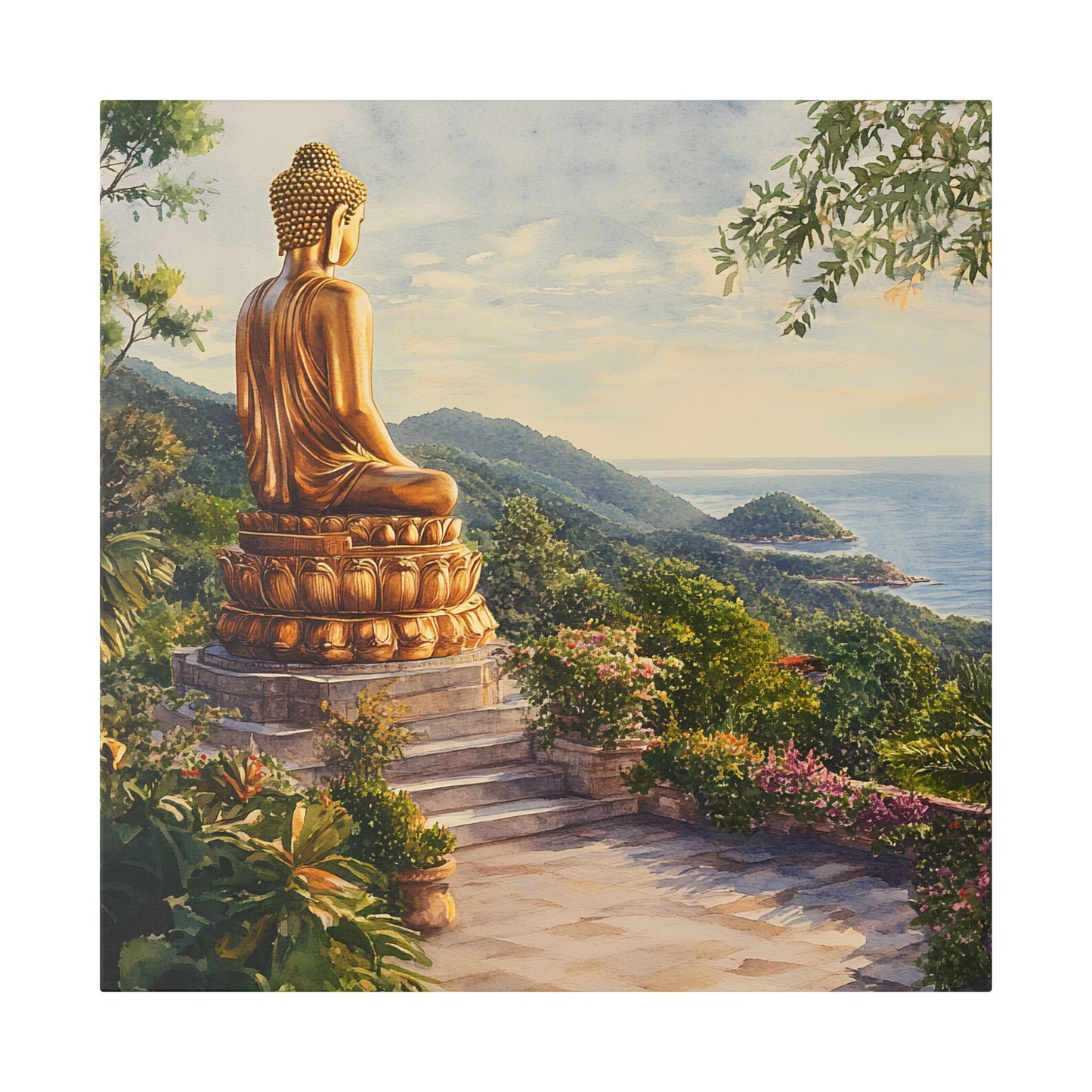 Big Buddha Temple Sunrise Canvas