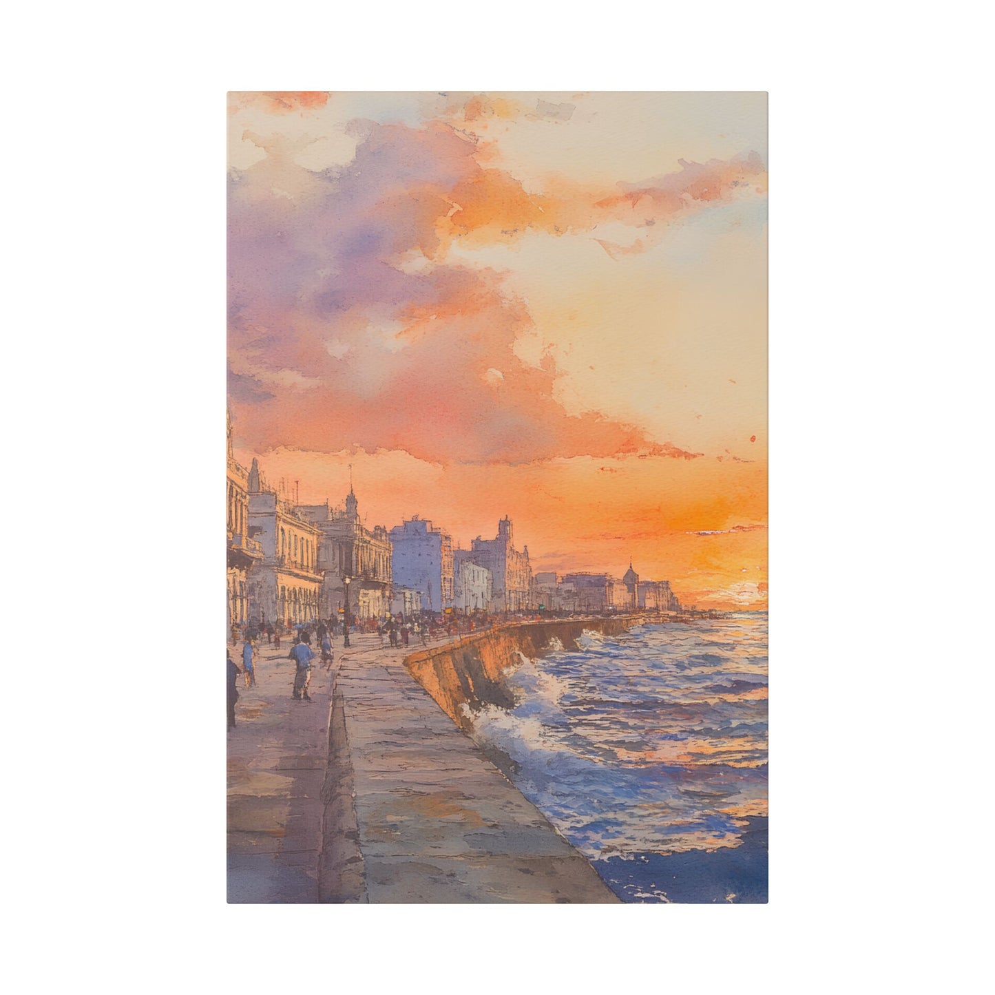 Havana Malecón at Sunset Canvas