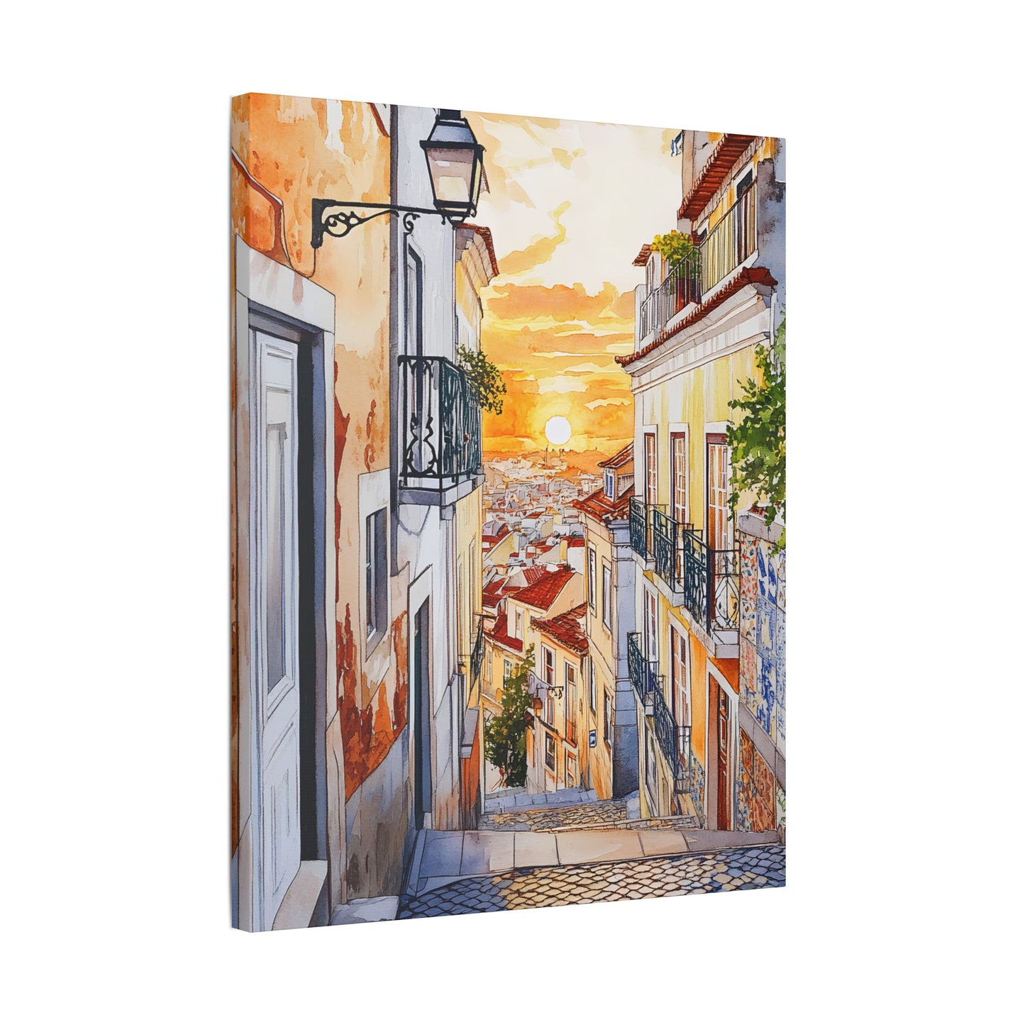 Alfama Streets at Sunrise Canvas