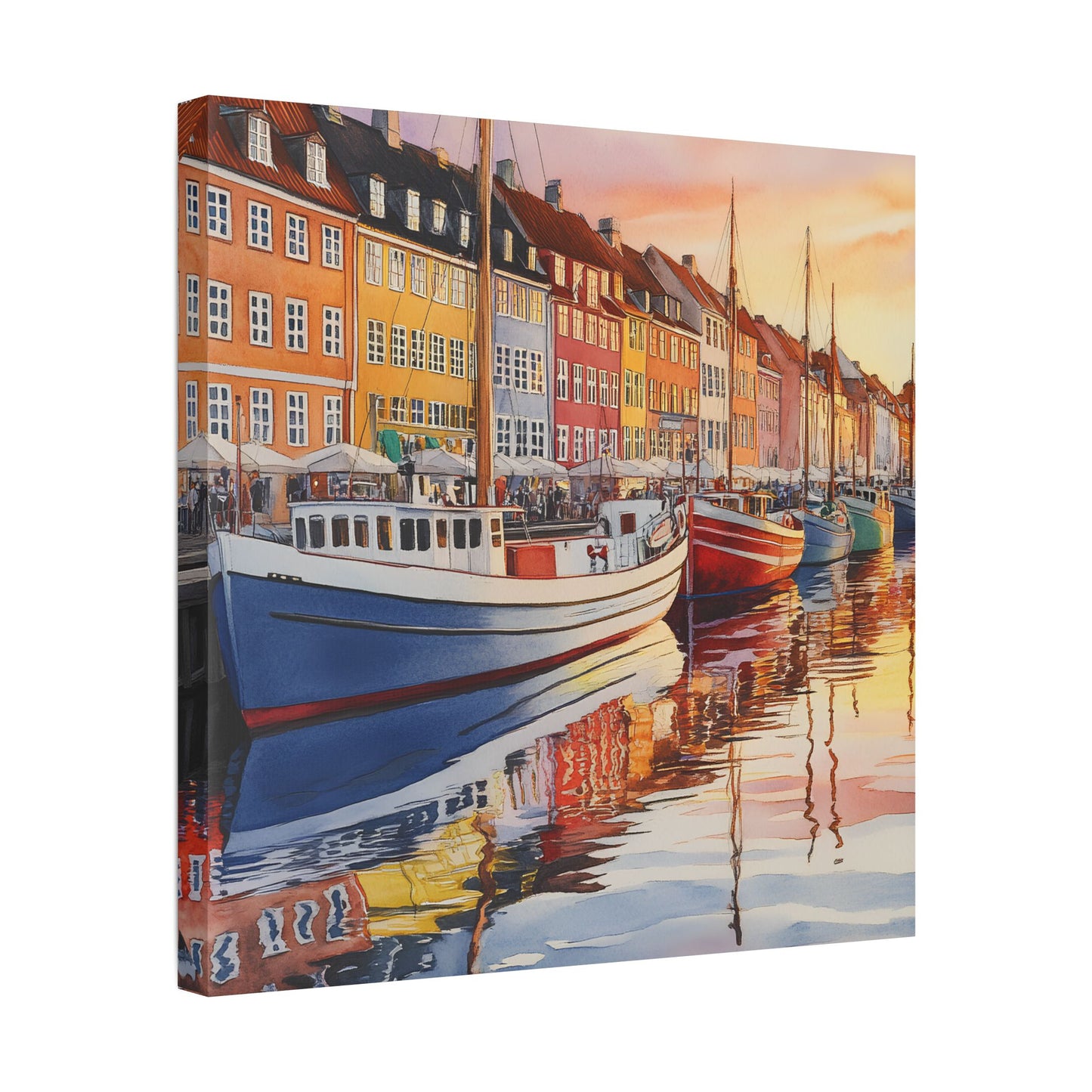 Nyhavn Harbor at Sunset Canvas